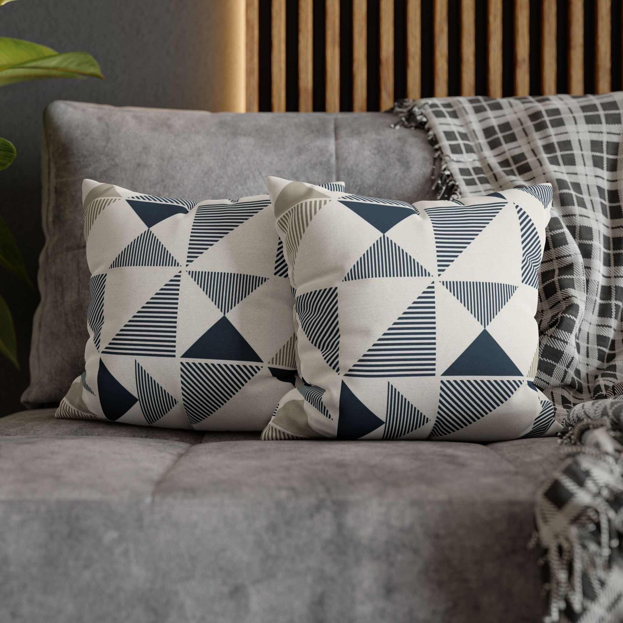 Two Way Cushion Cover, Throw pillow Case for Couch ( Single Piece) : Geometric Pattern