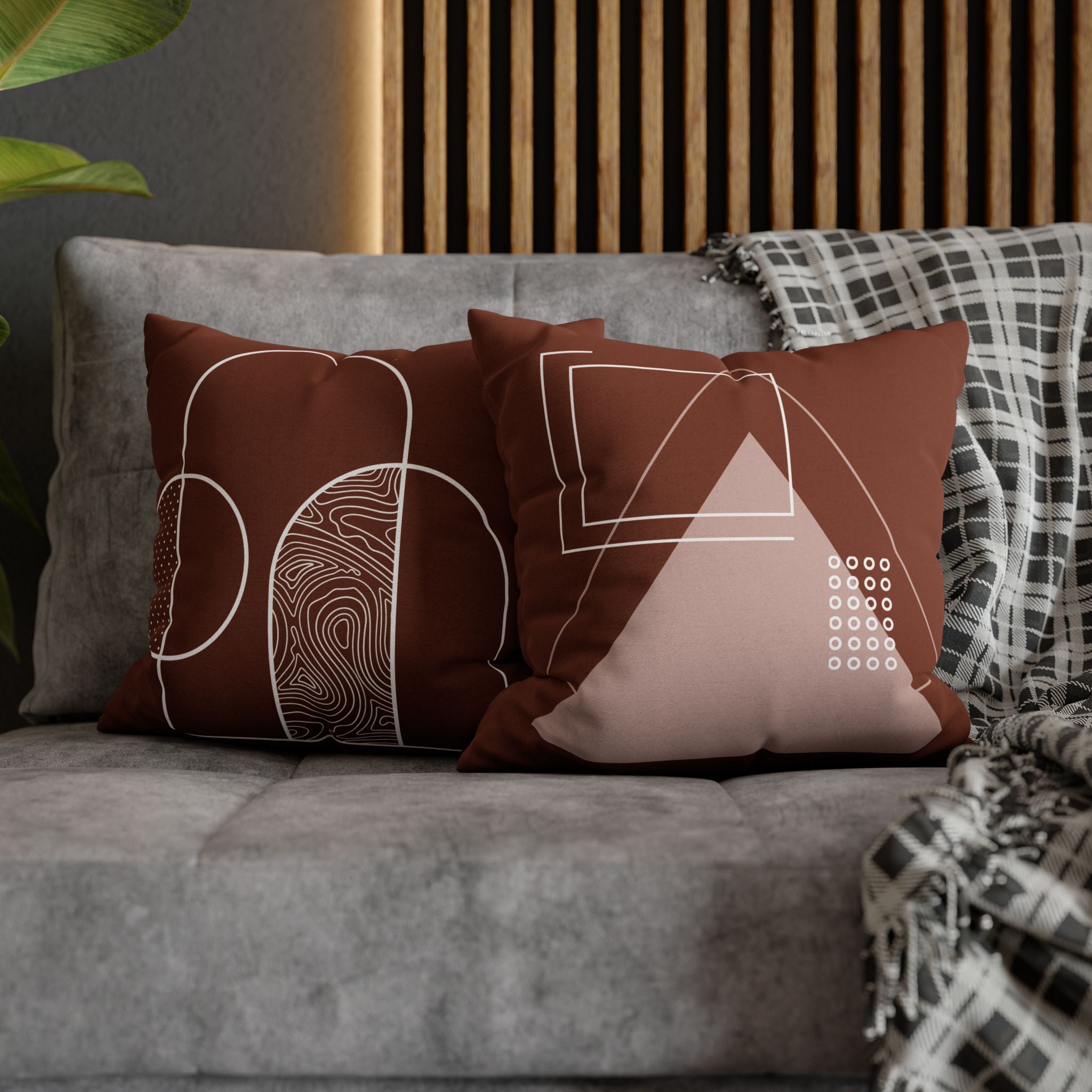 Two Way Cushion Cover, Throw pillow Case for Couch (Single Piece) : Red Pattern