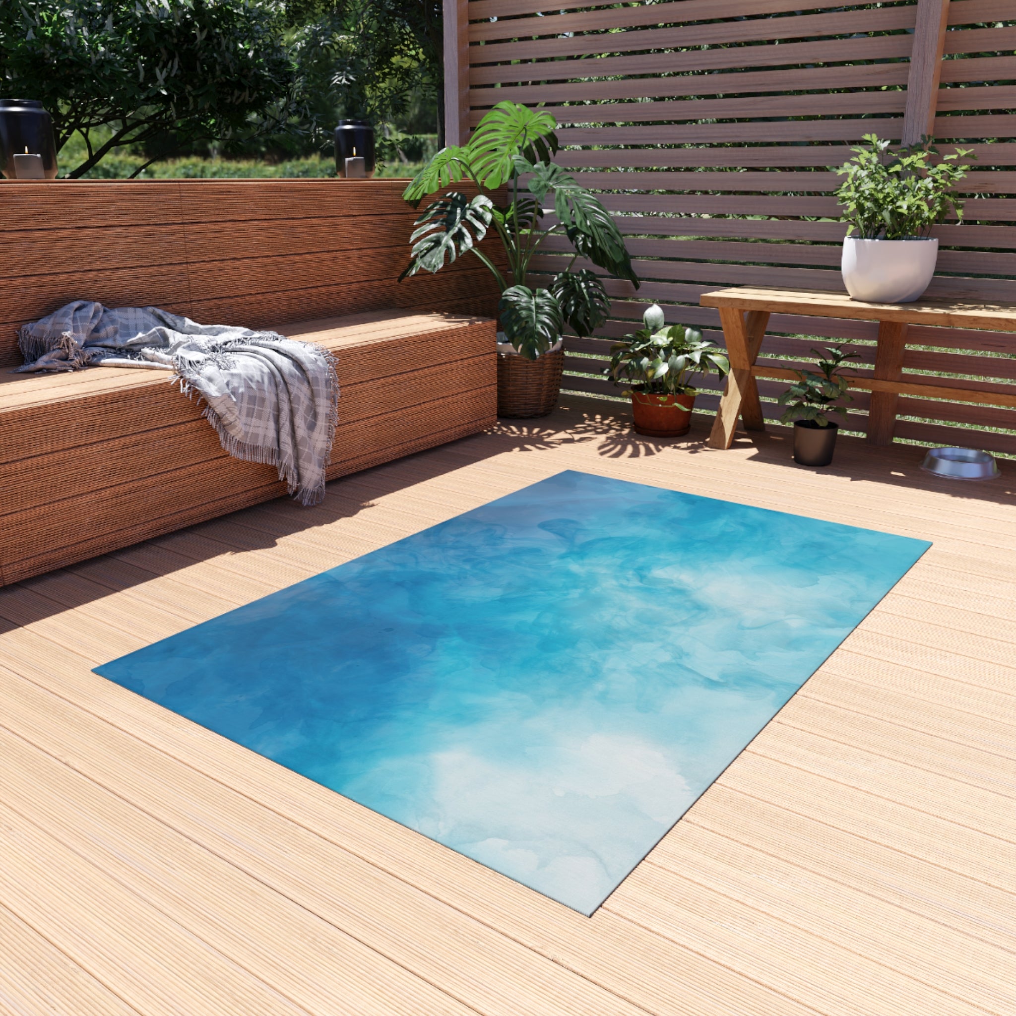 Trendy Outdoor Rug for Patio Decor, Indoor-Outdoor Mat, Boho Area Rug, Garden Flooring, Modern Outdoor Carpet-1