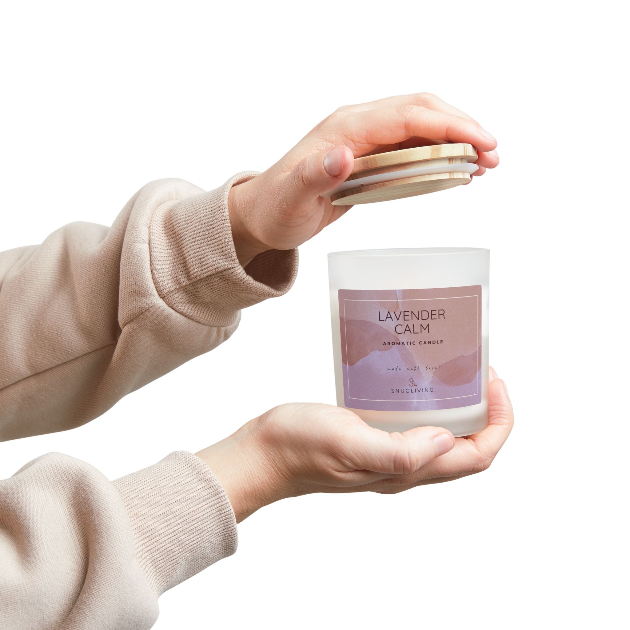 SnugLiving  Aromatic/Scented Glass Candle, 11oz : Lavender Calm