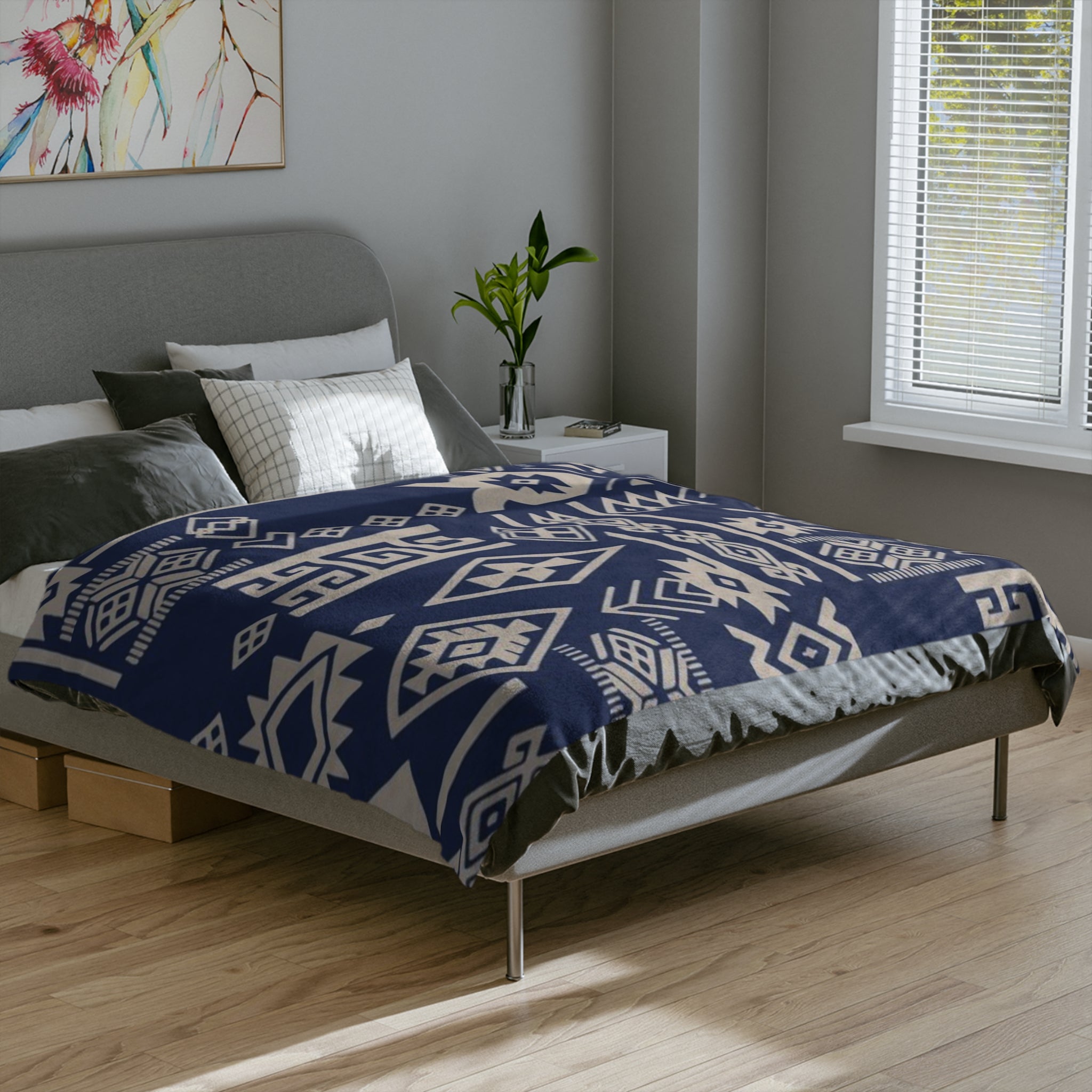 Microfiber Blanket | Soft Throw for Home Decor - Deep Blue