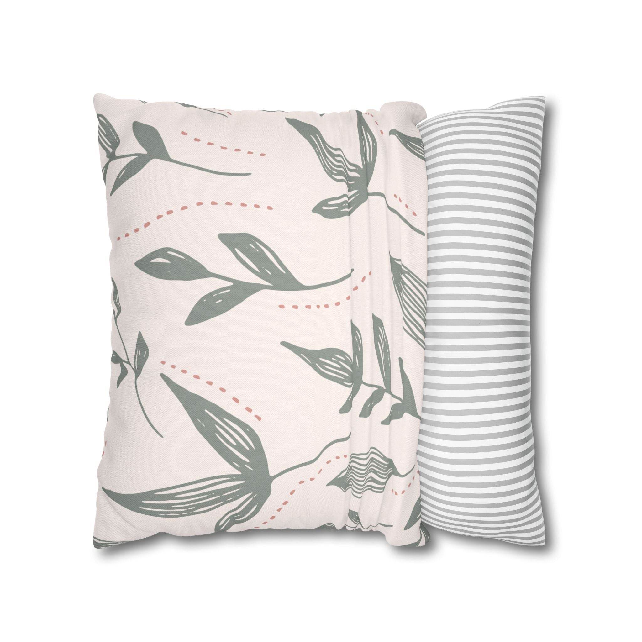 Cushion Cover, Throw pillow Case for Couch (Single Piece) : Grey & Light Orange - SnugLiving