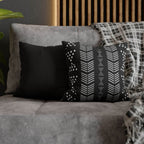 Cushion Cover, Throw pillow Case for Couch ( Single Piece) : Black & White Tribal Stripe - SnugLiving