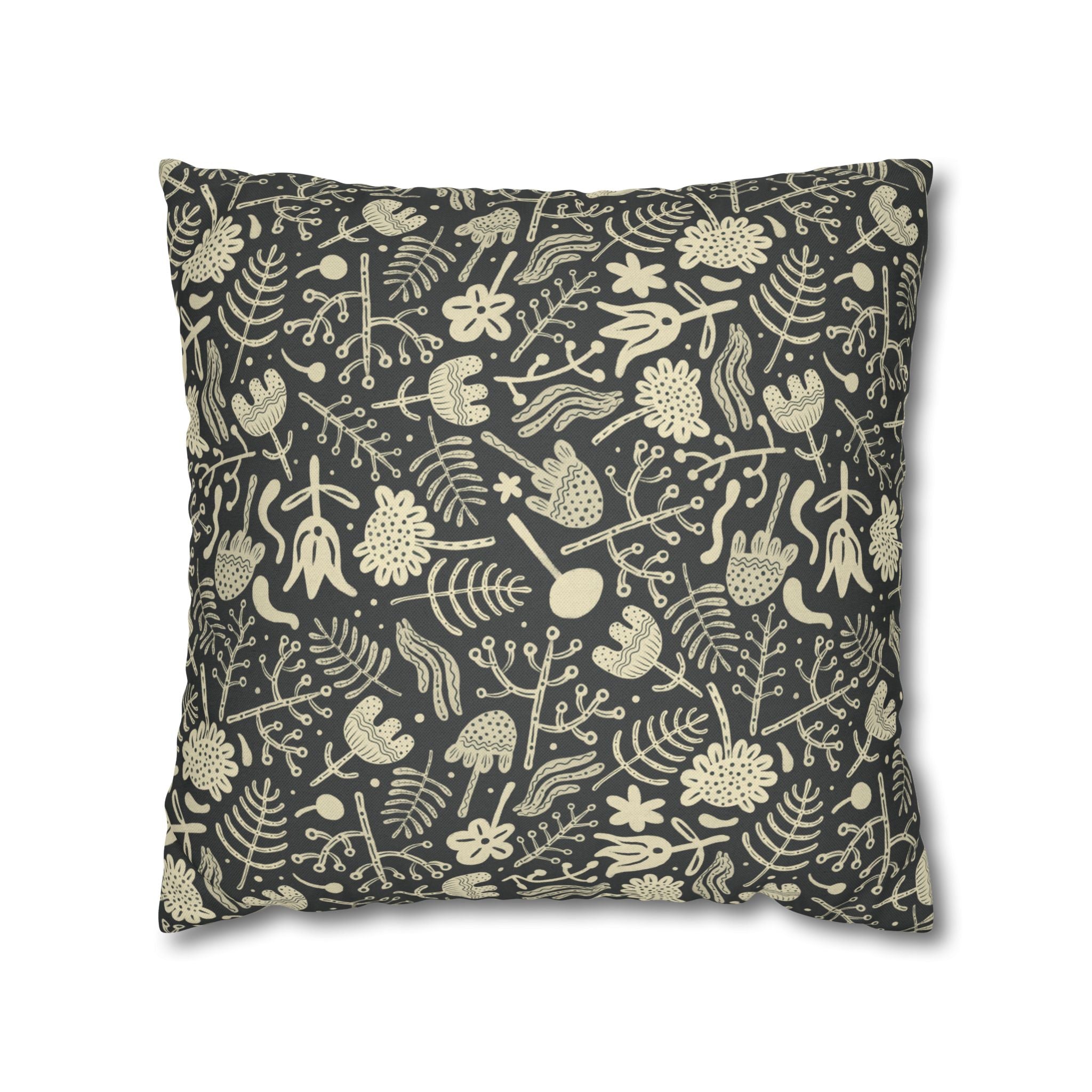 Two Way Cushion Cover, Throw pillow Case for Couch (Single Piece) : Charcoal