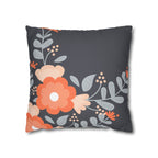 Cushion Cover, Throw pillow Case for Couch (Single Piece) : Floral Charcoal Black - SnugLiving
