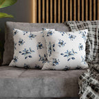 Two Way Cushion Cover, Throw pillow Case for Couch (Single Piece): Blue & White Floral - SnugLiving