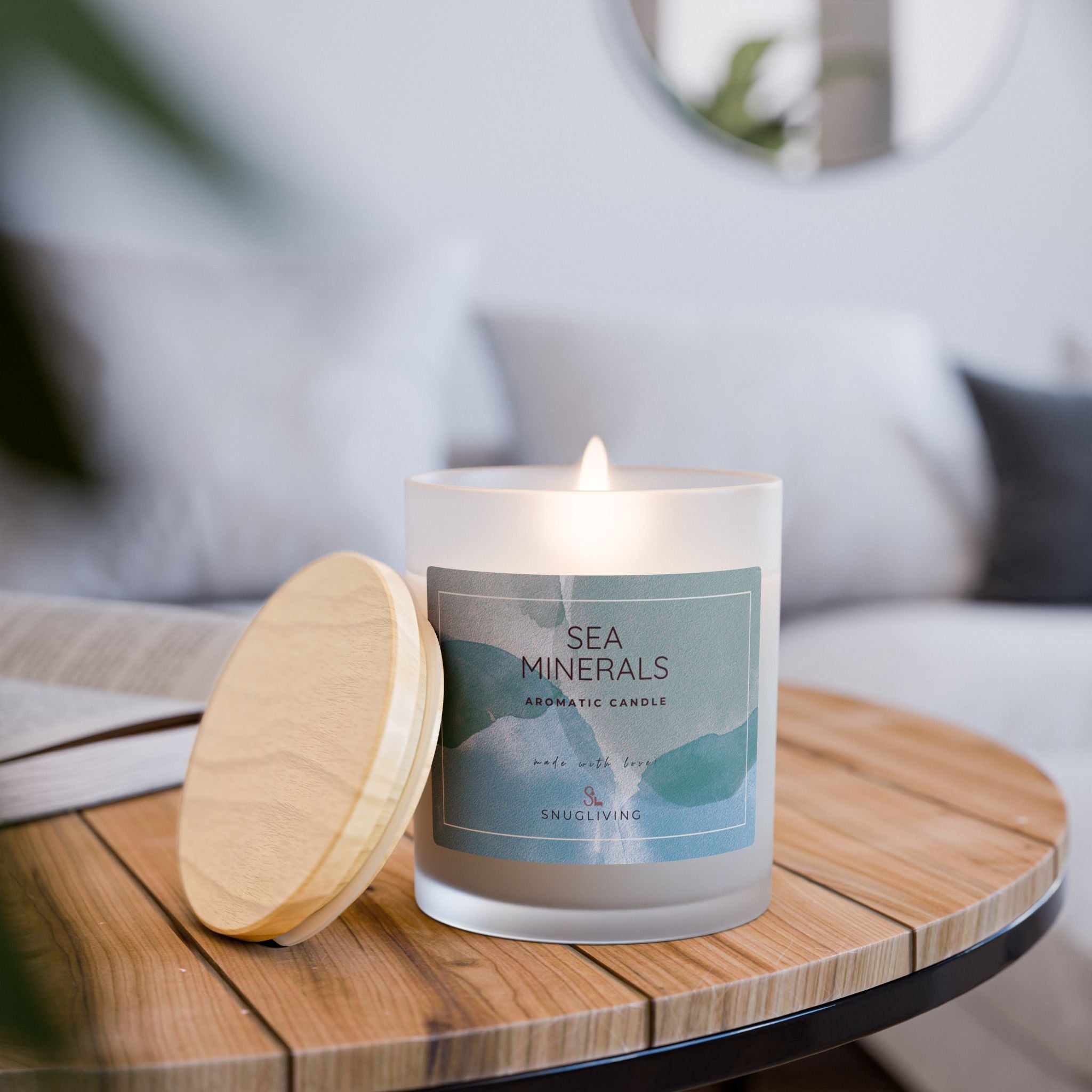 SnugLiving Aromatic/Scented Glass Candle, 11oz : Sea Minerals