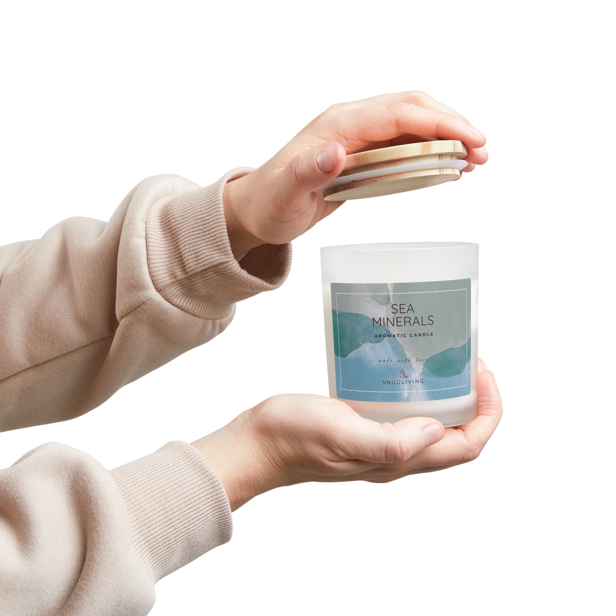 SnugLiving Aromatic/Scented Glass Candle, 11oz : Sea Minerals