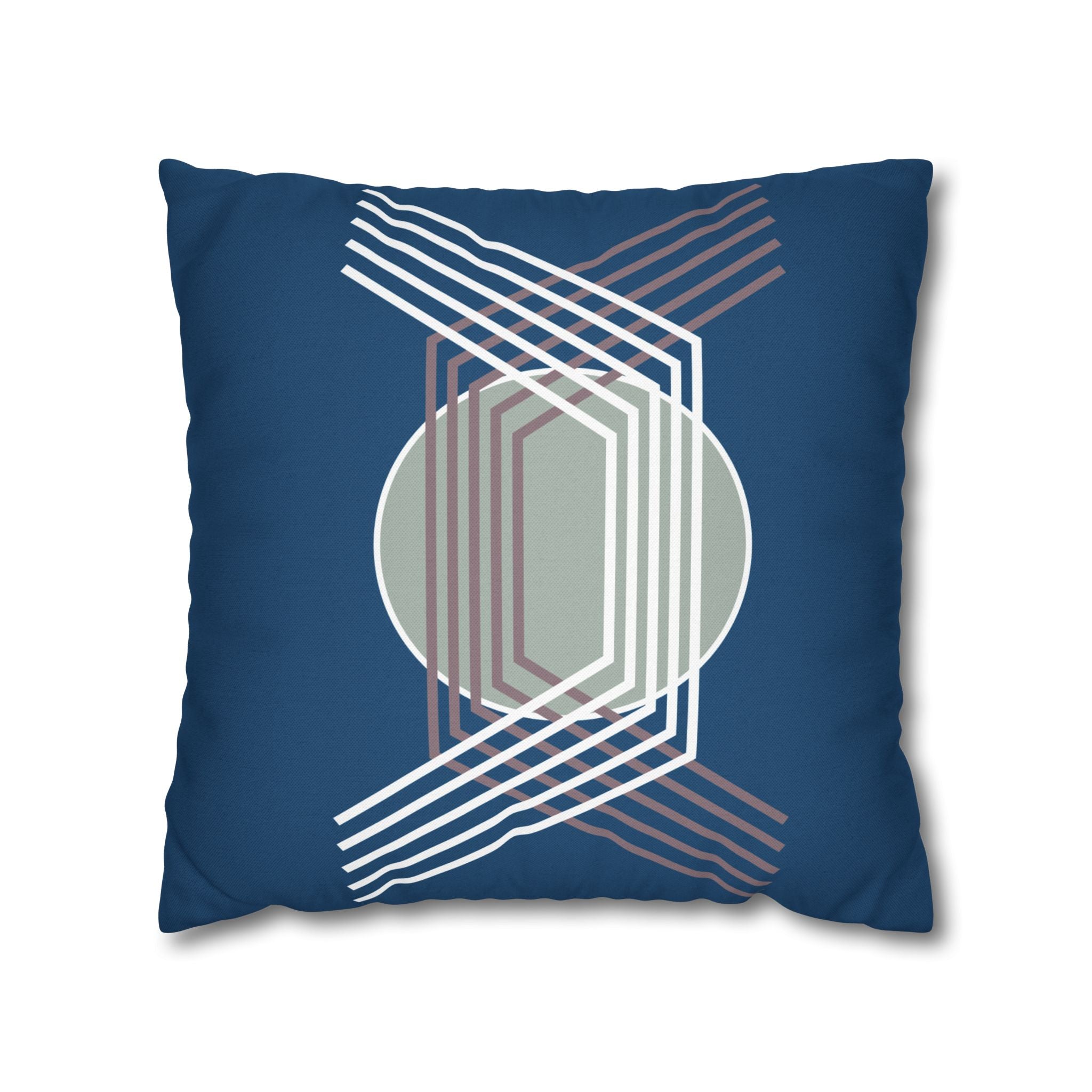 Two Way Cushion Cover, Throw pillow Case for Couch (Single Piece) : Blue Pattern