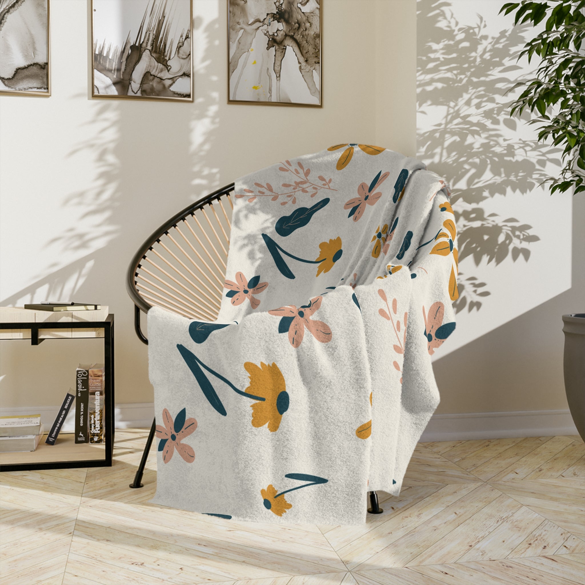 Microfiber Blanket | Soft Throw for Home Decor - Yellow and Teal