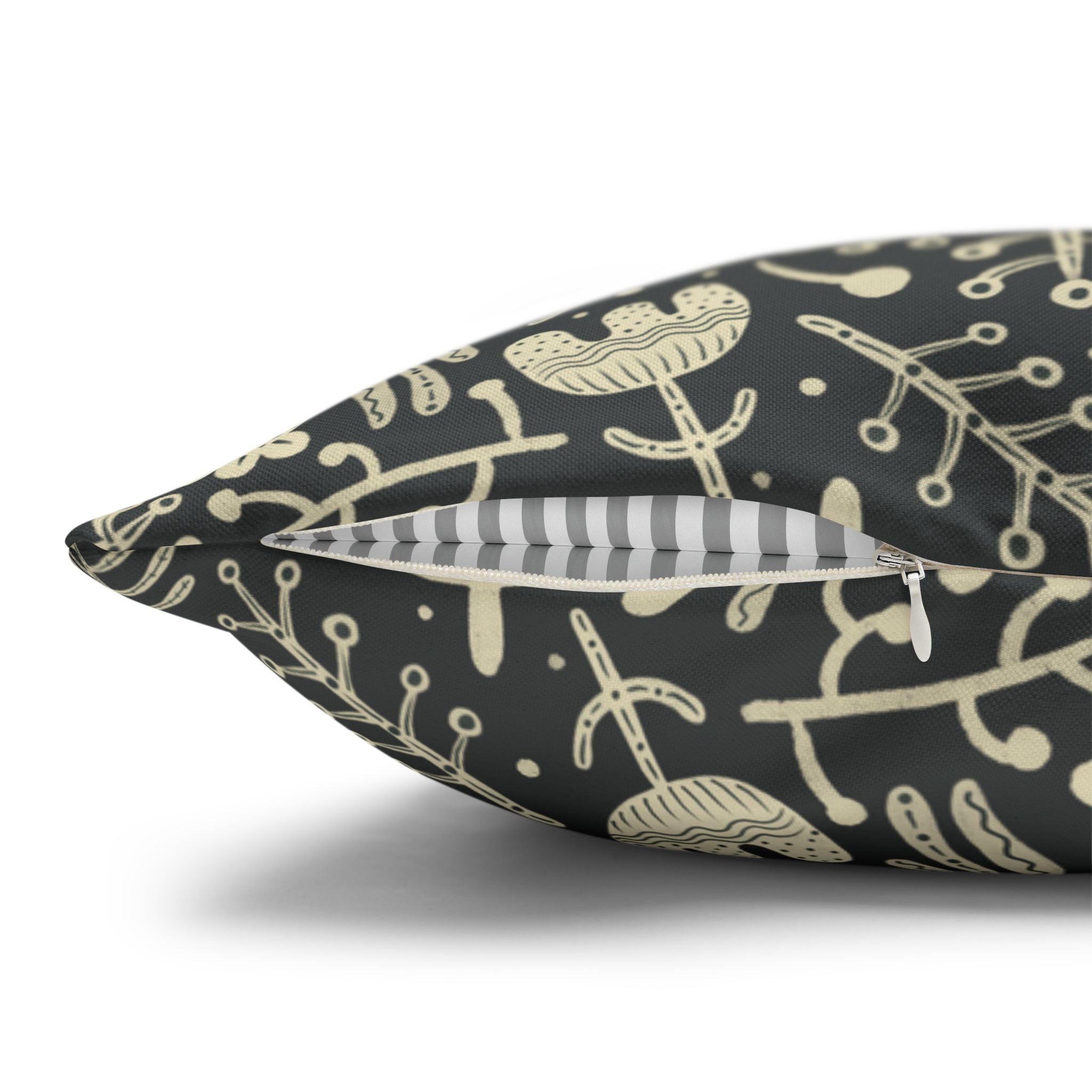 Two Way Cushion Cover, Throw pillow Case for Couch (Single Piece) : Charcoal