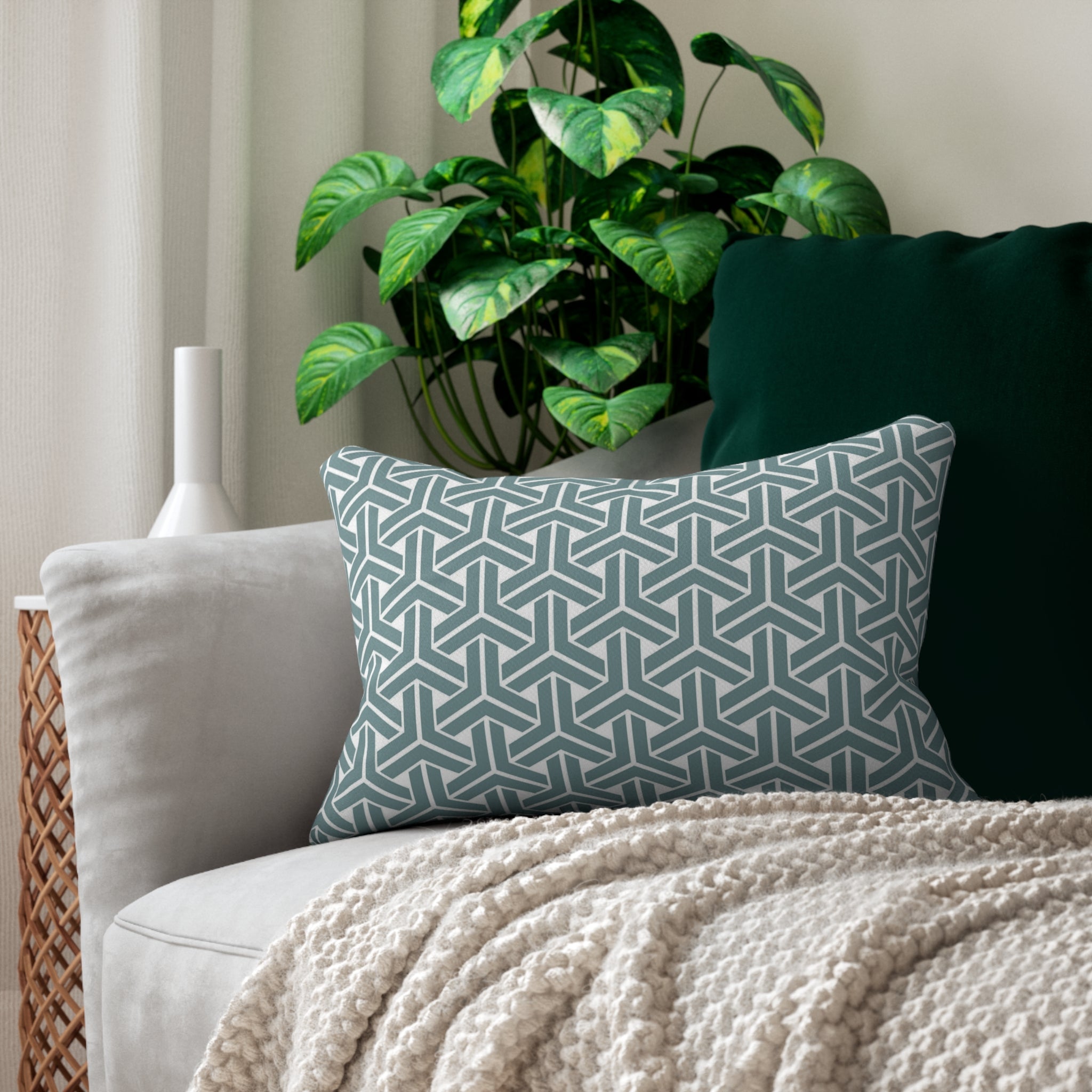 Lounge Pillow, Throw Pillow with Fillers/Insert (Single Piece) : Grey Cyan