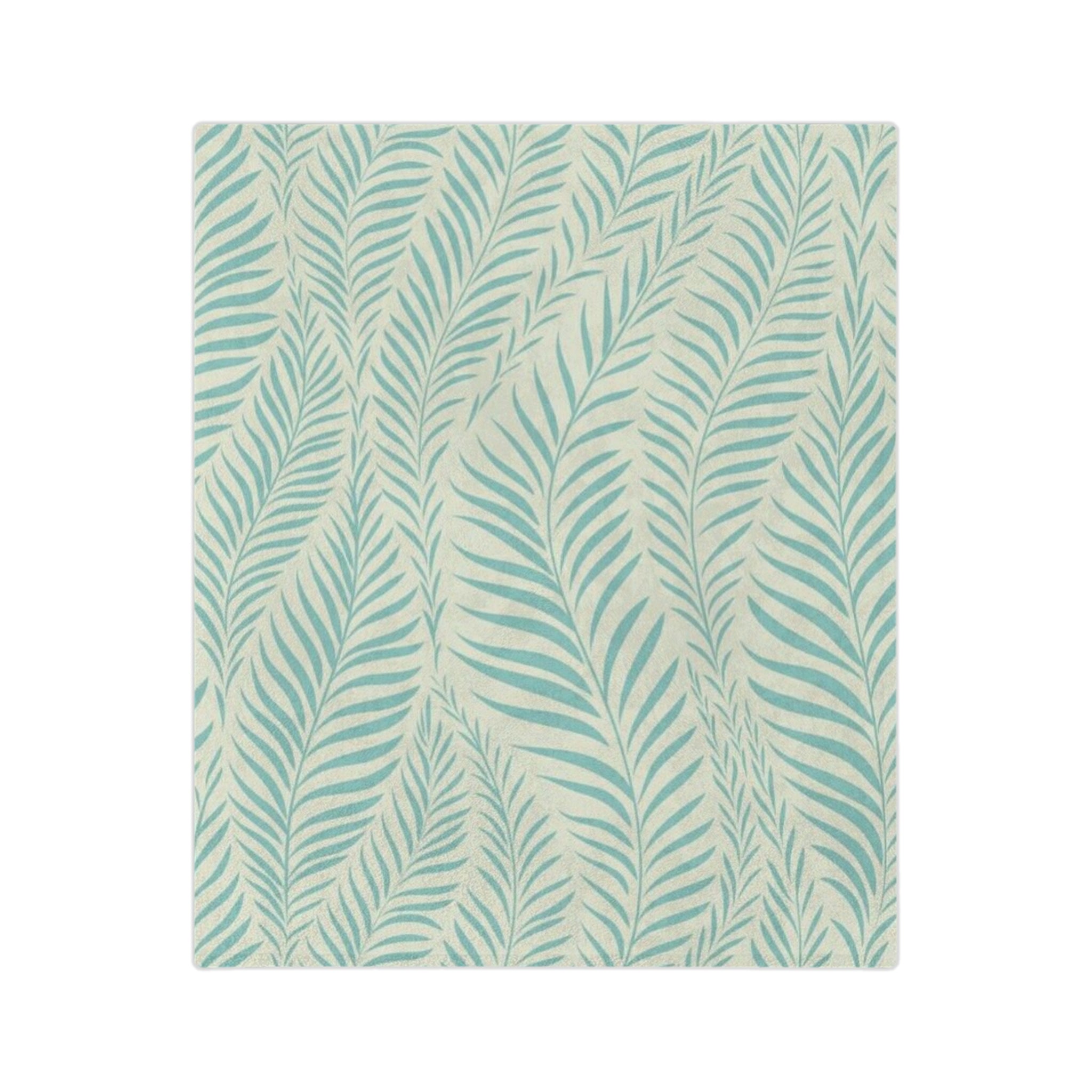 Microfiber Blanket | Soft Throw for Home Decor - Aqua Palm Leaf - SnugLiving