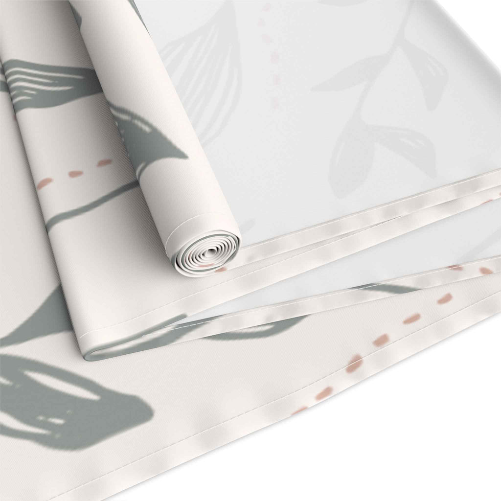 Hand-Drawn Leafy Green Table Runner – Modern Botanical Table Accent - SnugLiving