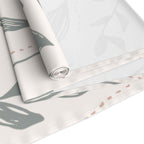 Hand-Drawn Leafy Green Table Runner – Modern Botanical Table Accent - SnugLiving
