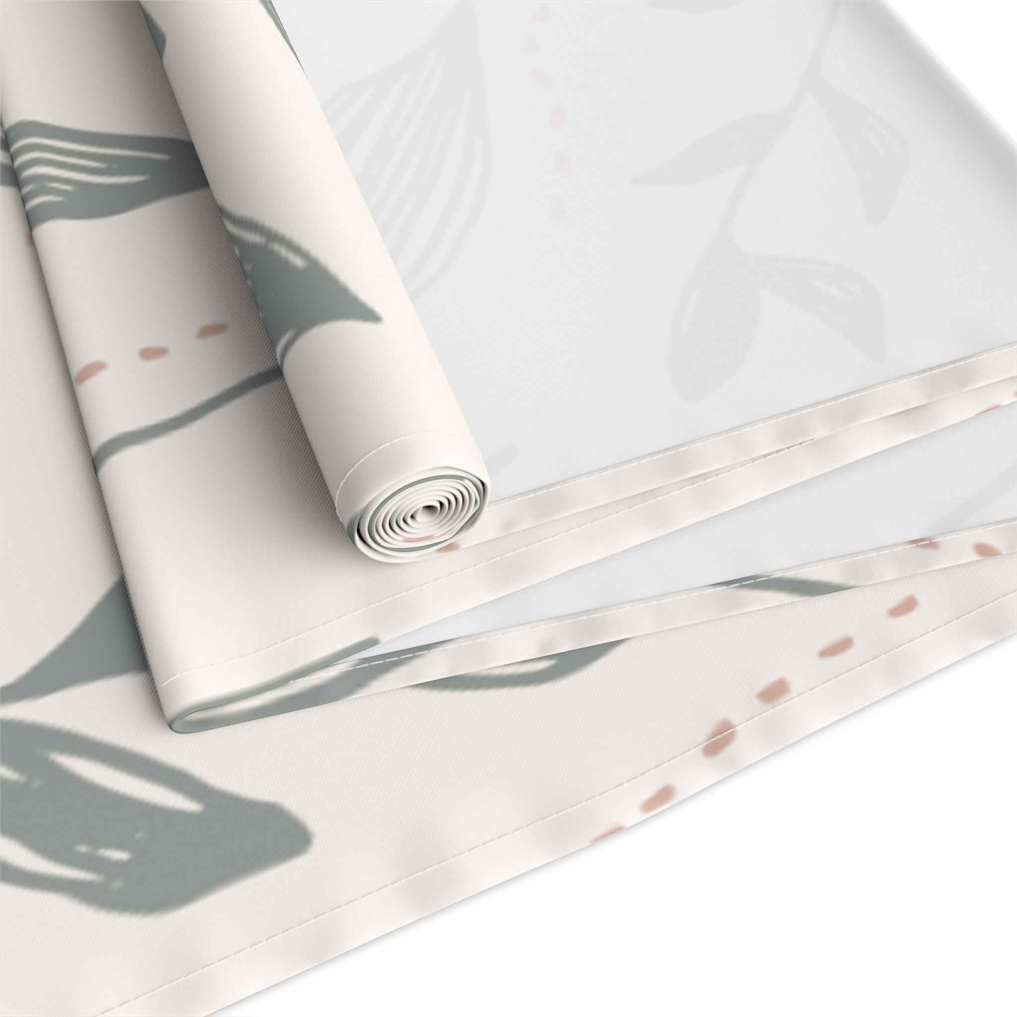 Hand-Drawn Leafy Green Table Runner – Modern Botanical Table Accent - SnugLiving