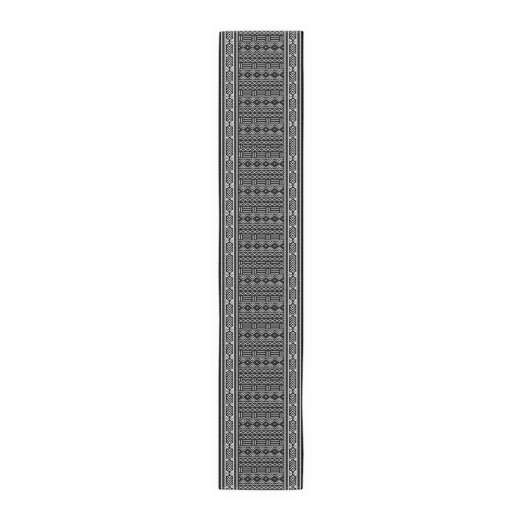 Black Mudcloth Tribal Table Runner – Artisan-Inspired Monochrome Accent - SnugLiving
