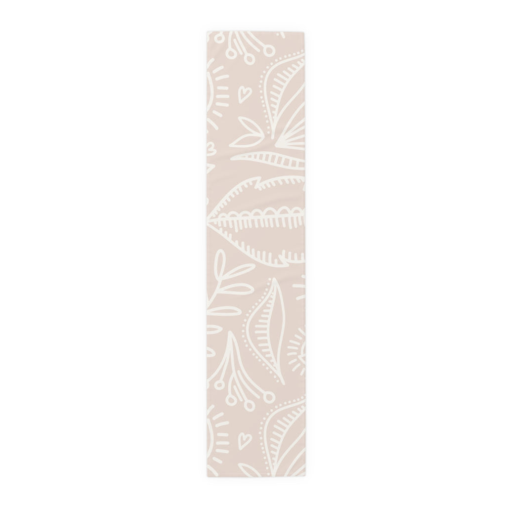 Minimalist Blush Floral Table Runner – Soft Pink Botanical Accent - SnugLiving