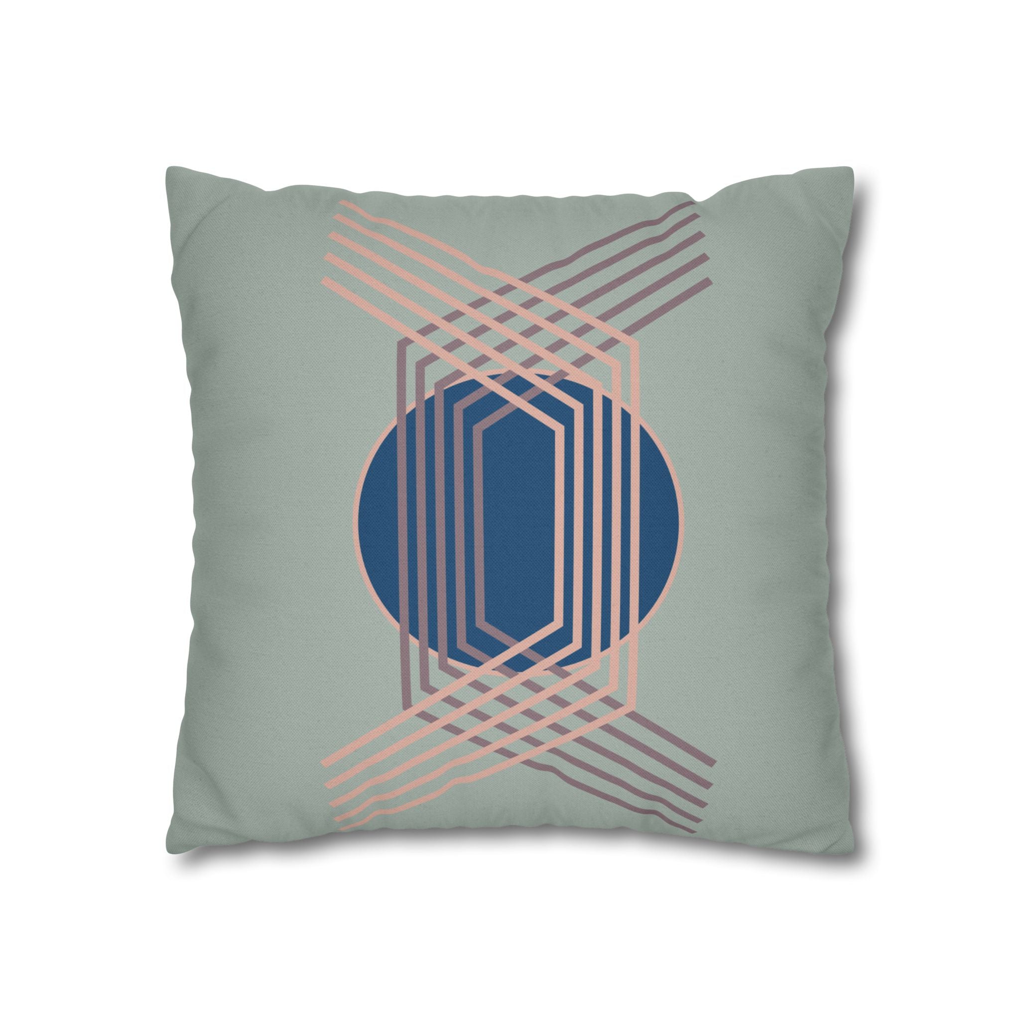 Two Way Cushion Cover, Throw pillow Case for Couch (Single Piece) : Blue Pattern