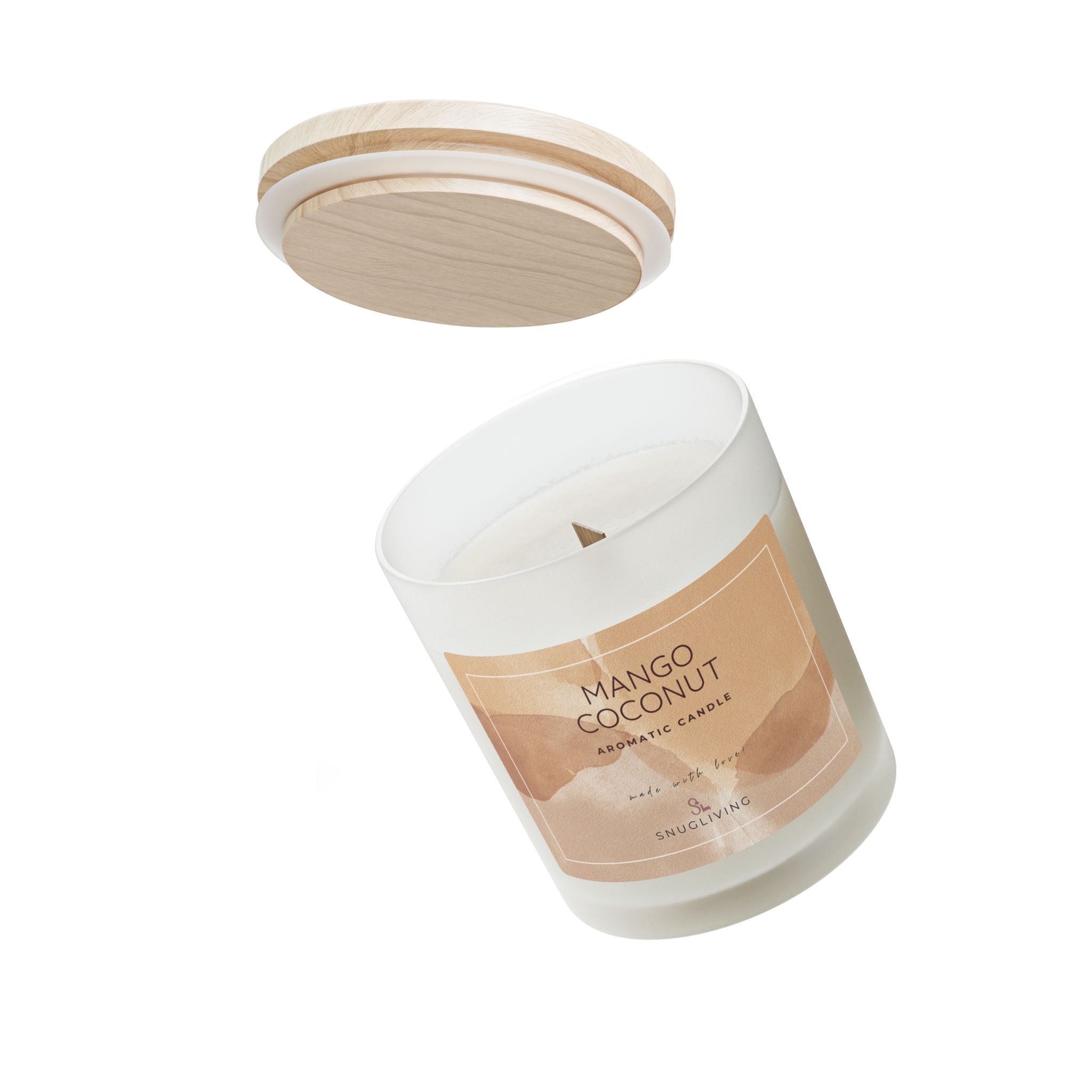 SnugLiving Aromatic/Scented Glass Candle, 11oz : Mango Coconut