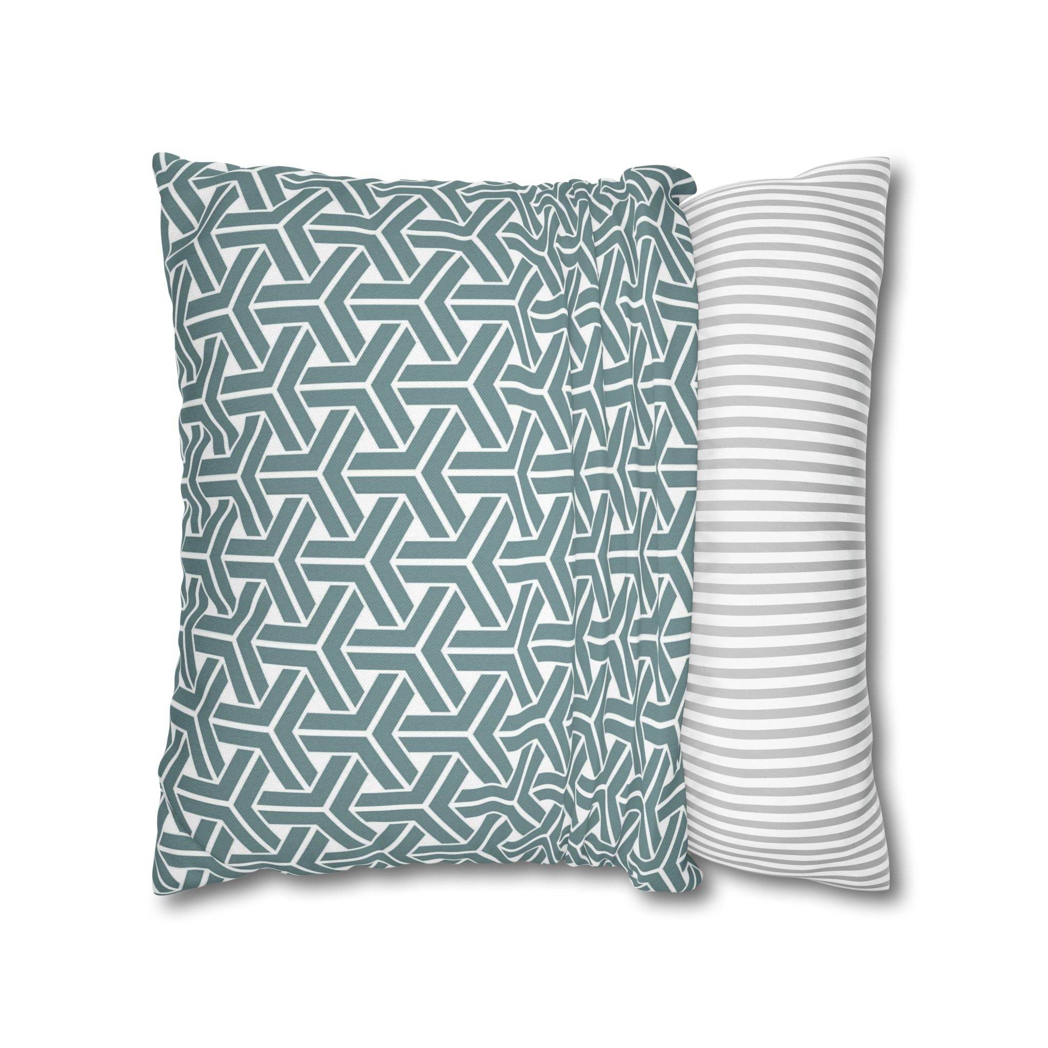 Cushion Cover, Throw pillow Case for Couch (Single Piece) : Patterned Grey Azure - SnugLiving