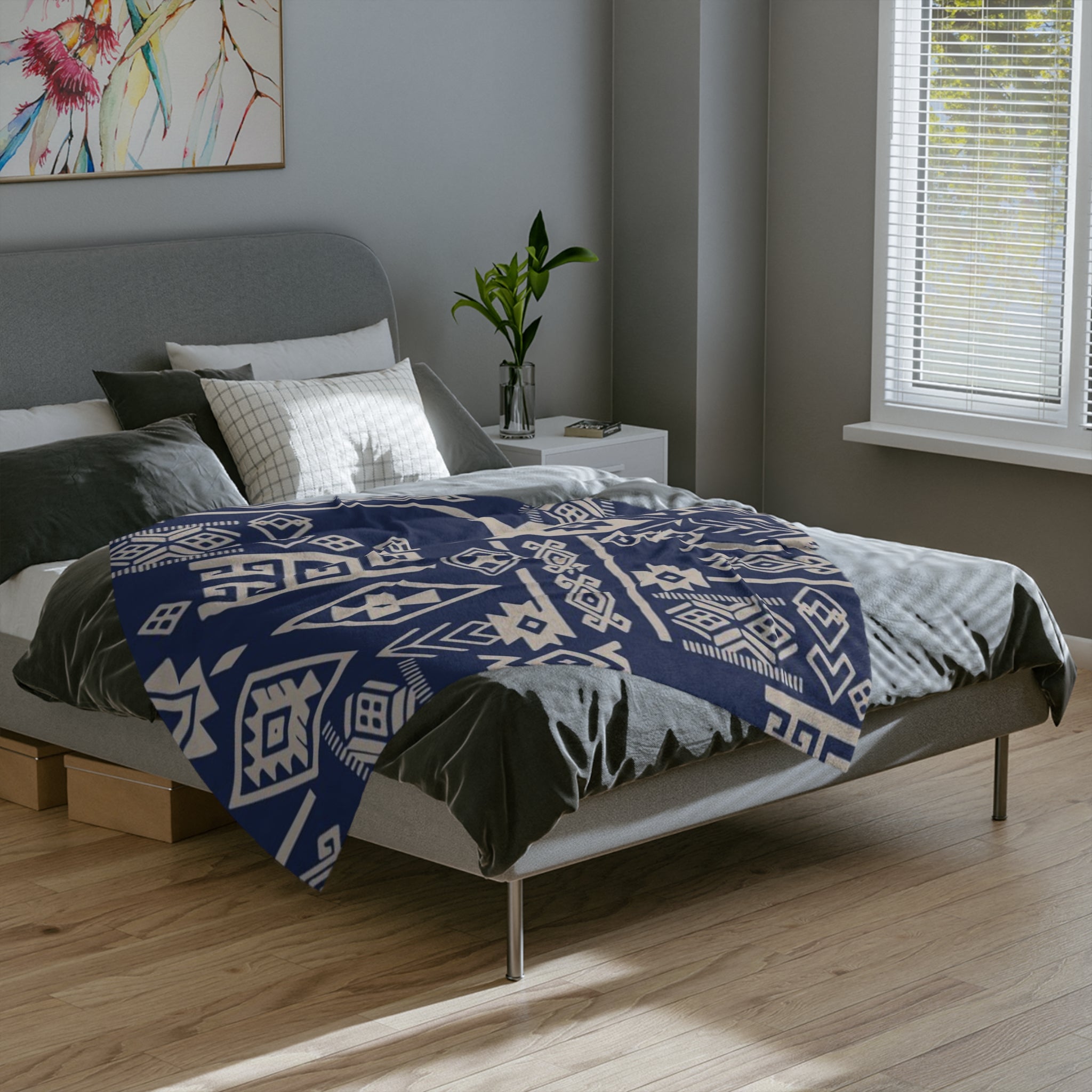 Microfiber Blanket | Soft Throw for Home Decor - Deep Blue