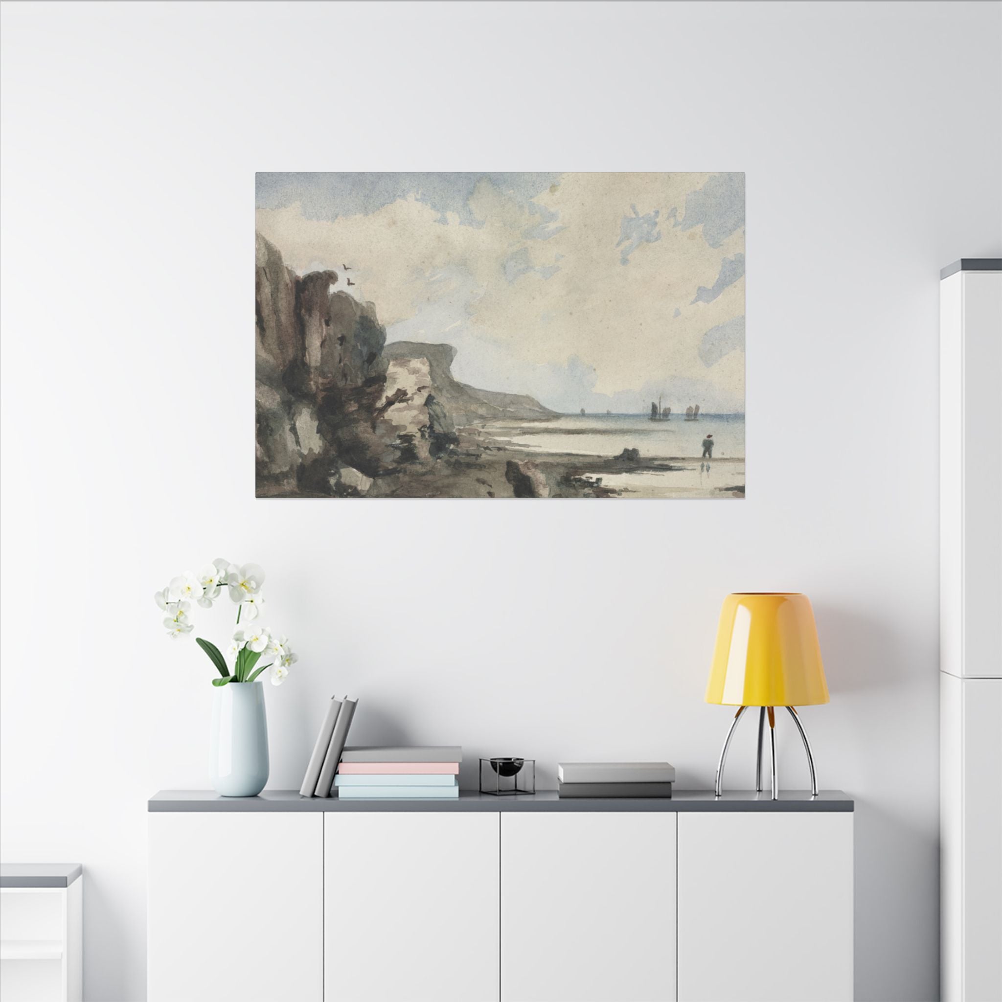 Watercolor House Canvas Art Print for Home Decor
