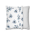 Two Way Cushion Cover, Throw pillow Case for Couch (Single Piece): Blue & White Floral - SnugLiving