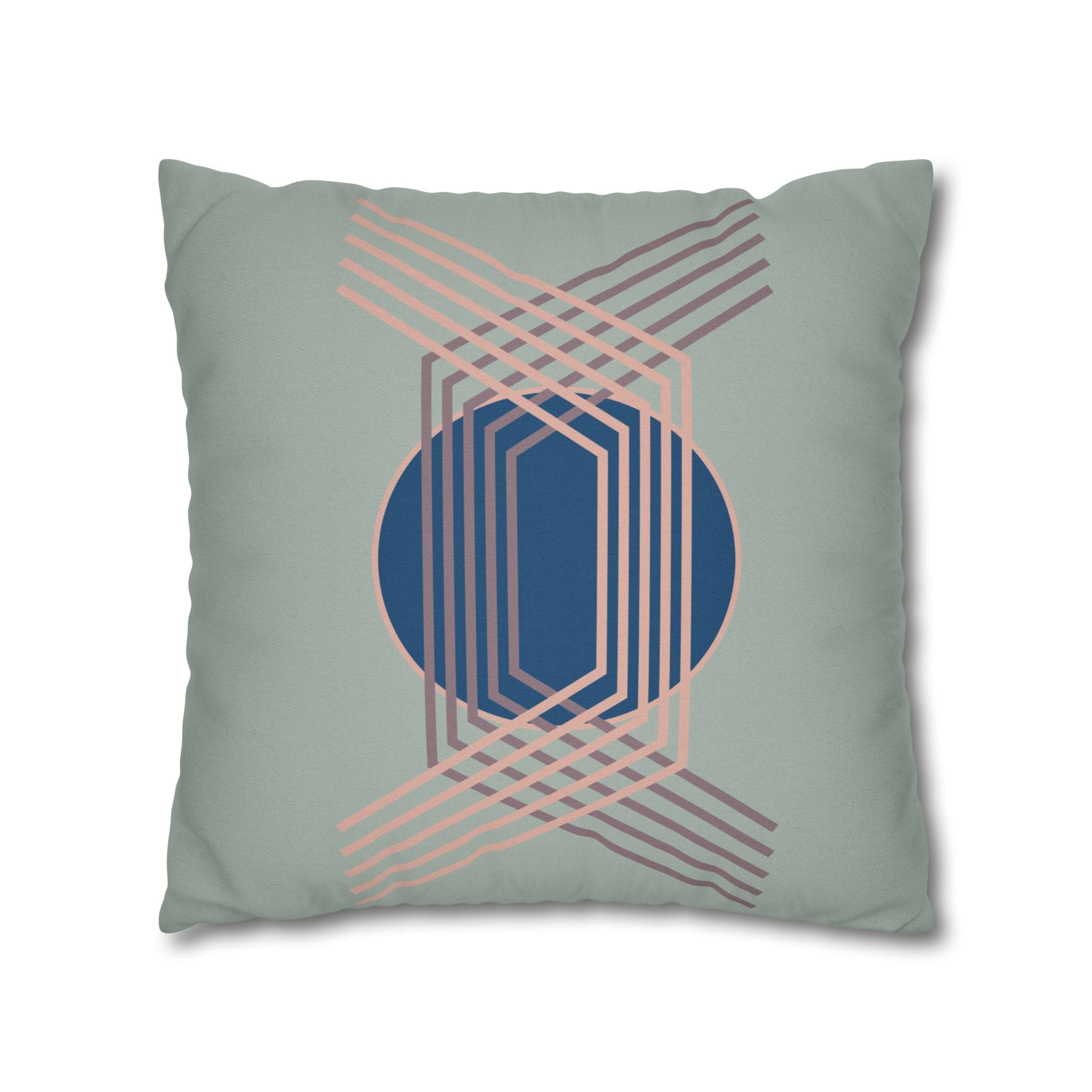 Two Way Cushion Cover, Throw pillow Case for Couch (Single Piece) : Blue Pattern
