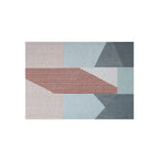 Contemporary Geometric Rugs for Living Room & Patio | Soft Blue & Terracotta Modern Area Rug - SnugLiving