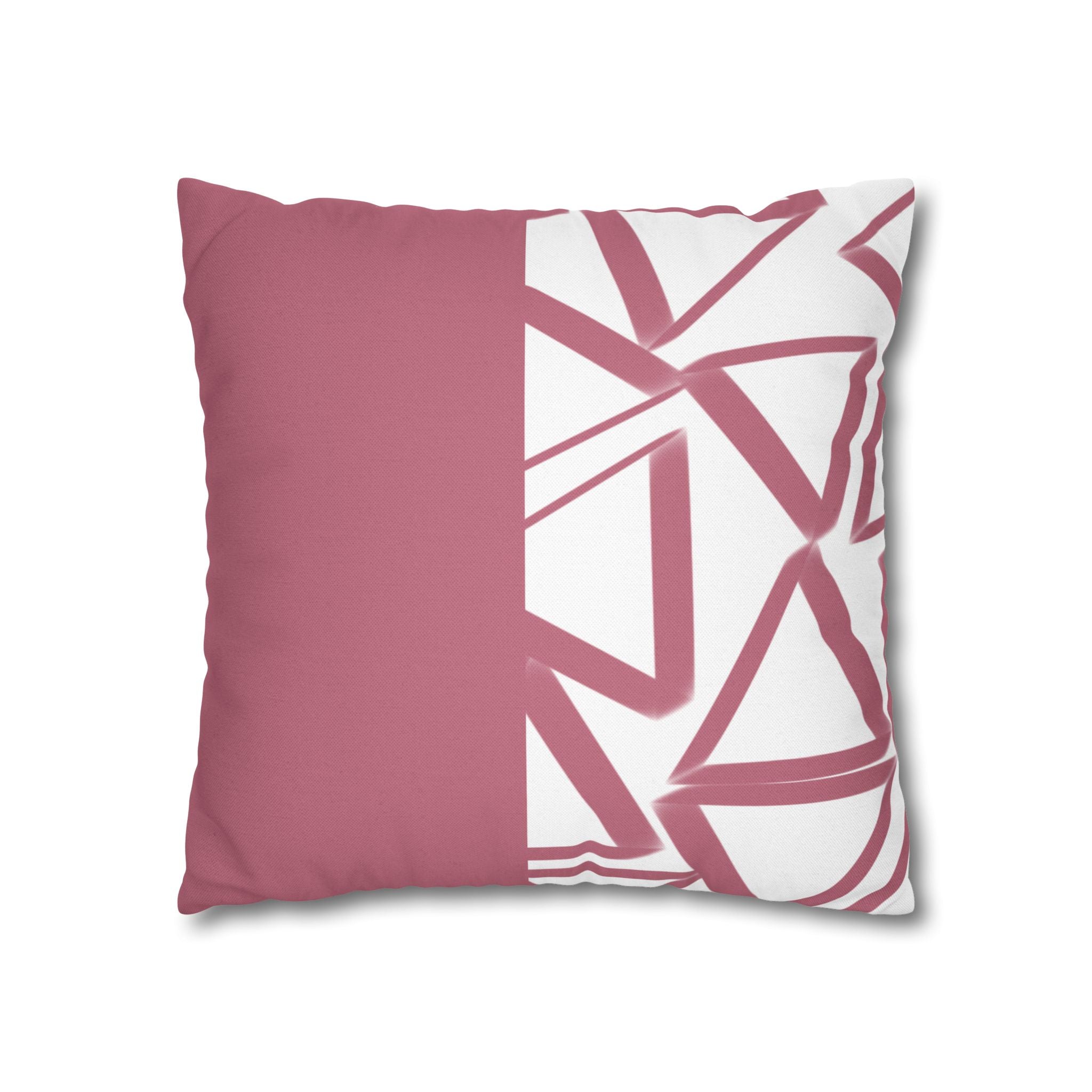 Two Way Cushion Cover, Throw pillow Case for Couch (Single Piece) : Crimson & White