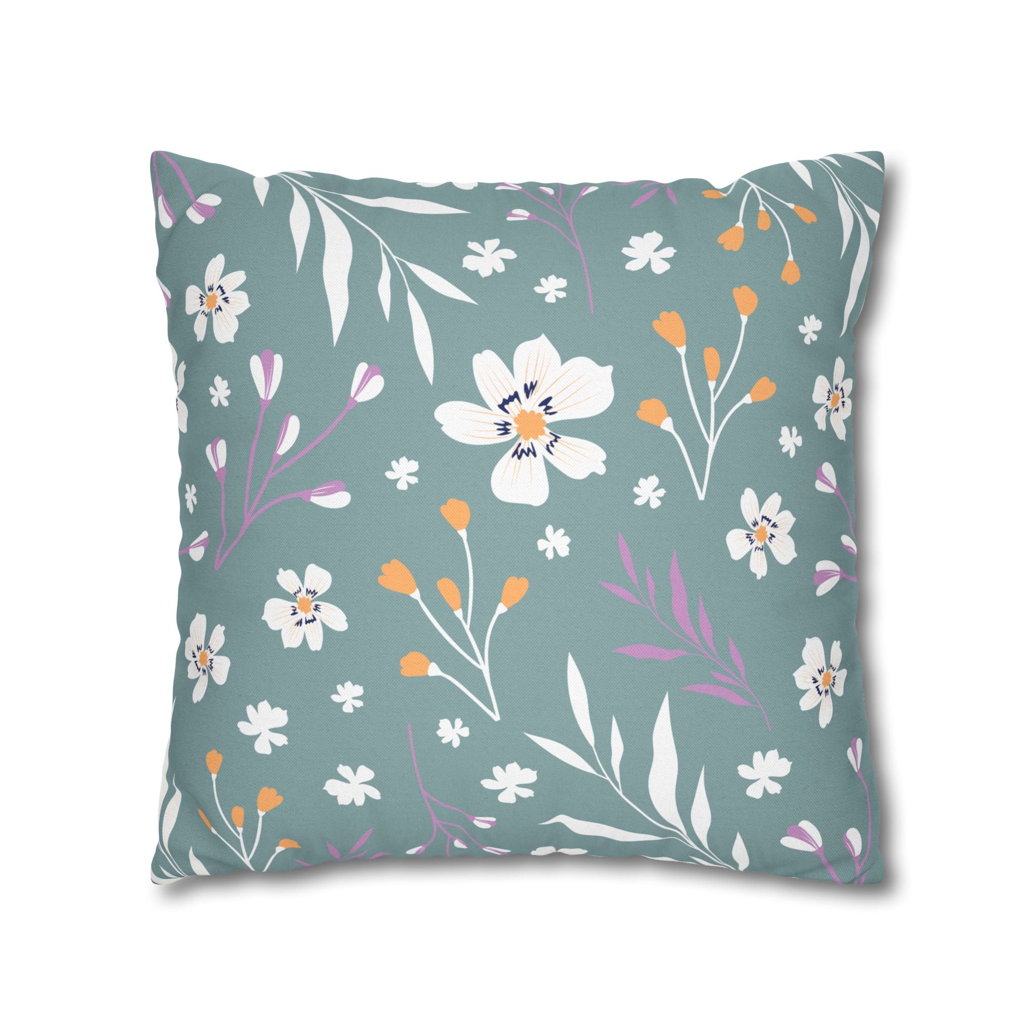 Two Way Cushion Cover, Throw pillow Case for Couch (Single Piece) : Grey Cyan