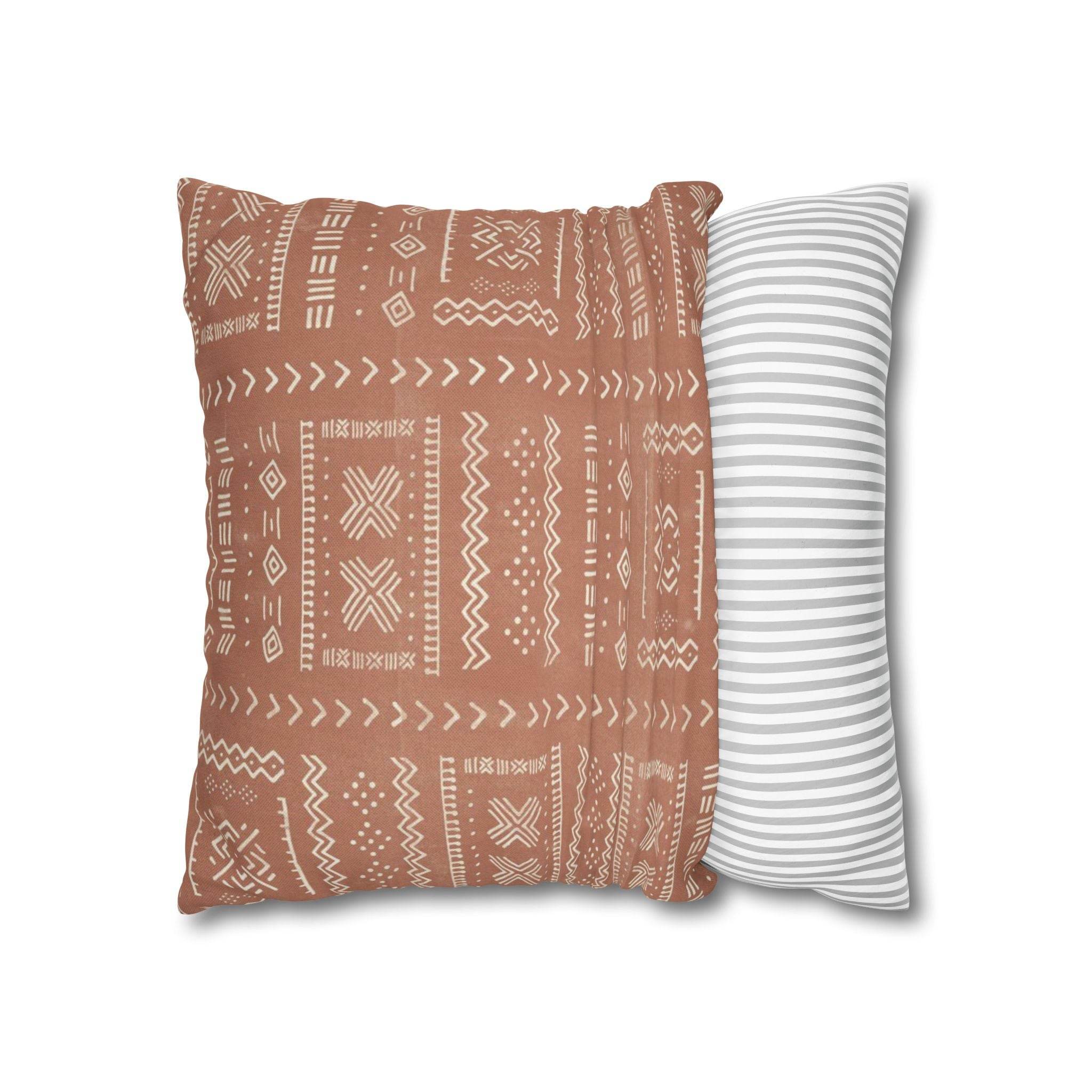 Cushion Cover, Throw pillow Case for Couch ( Single Piece) : Pastel Grey Orange - SnugLiving