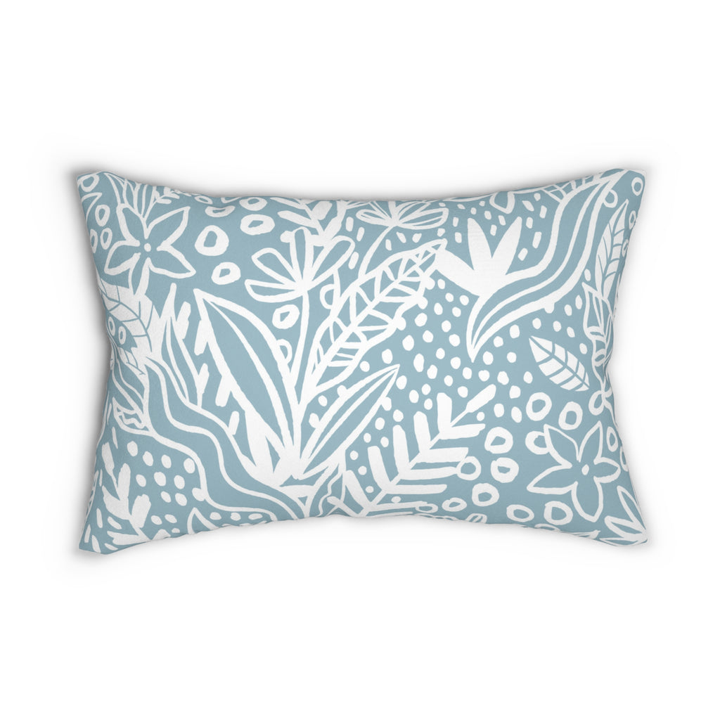 Lounge Pillow, Throw Pillow with Fillers/Insert (Single Piece) : Grey Azure & White