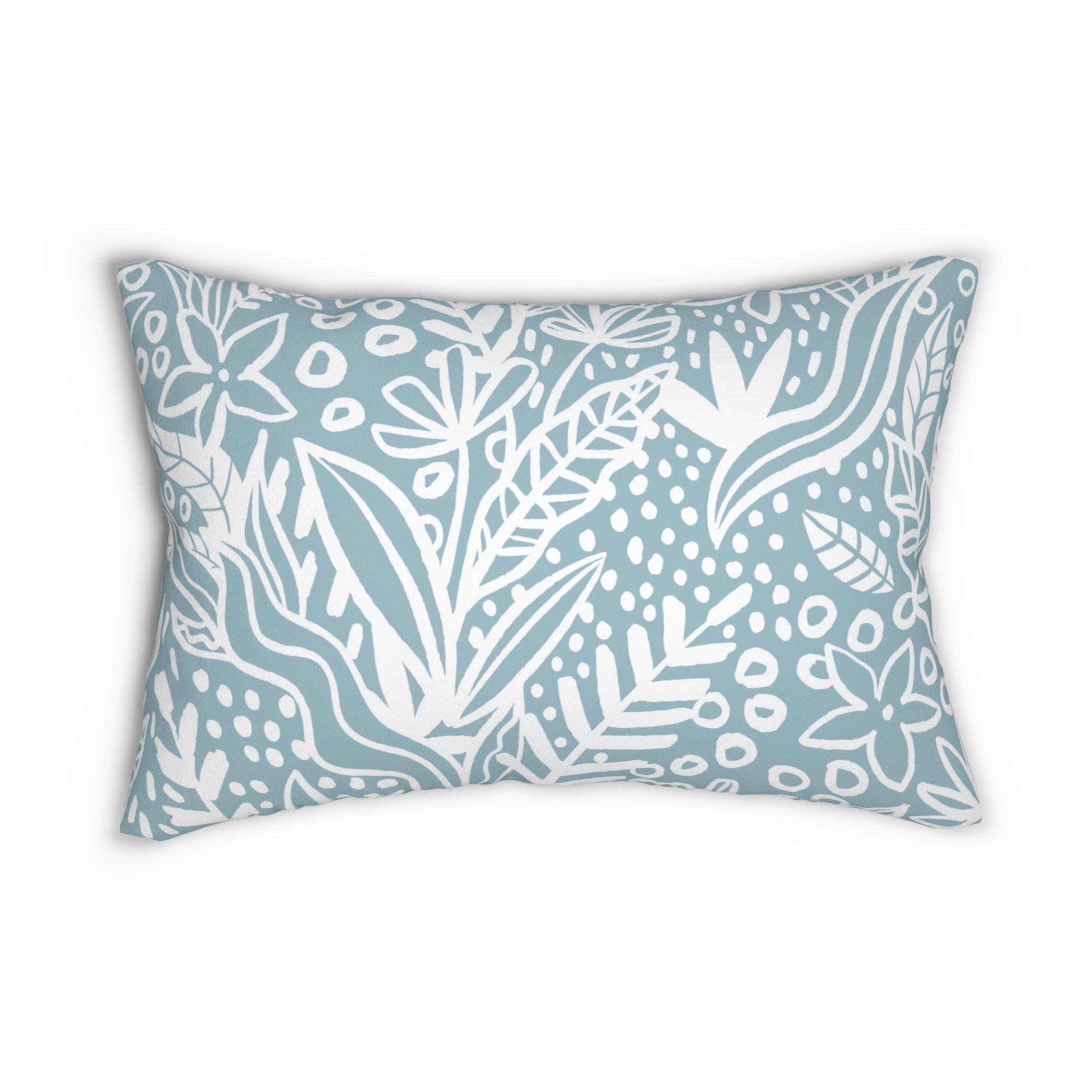 Lounge Pillow, Throw Pillow with Fillers/Insert (Single Piece) : Grey Azure & White