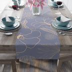 Vintage Botanical Lilac Table Runner – Delicate Floral Line Drawing Table Accent - SnugLiving
