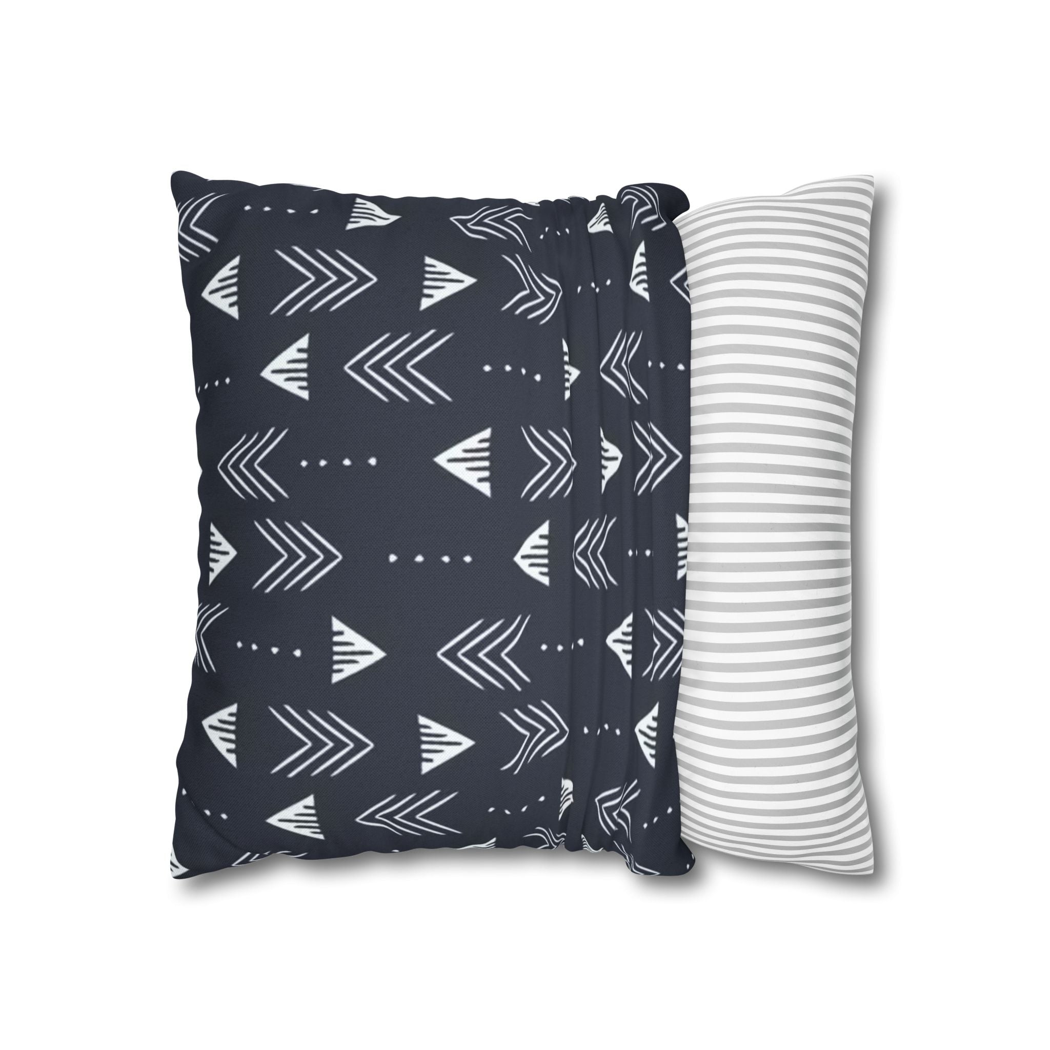 Cushion Cover, Throw pillow Case for Couch ( Single Piece) : Navy Mudcloth Arrow - SnugLiving