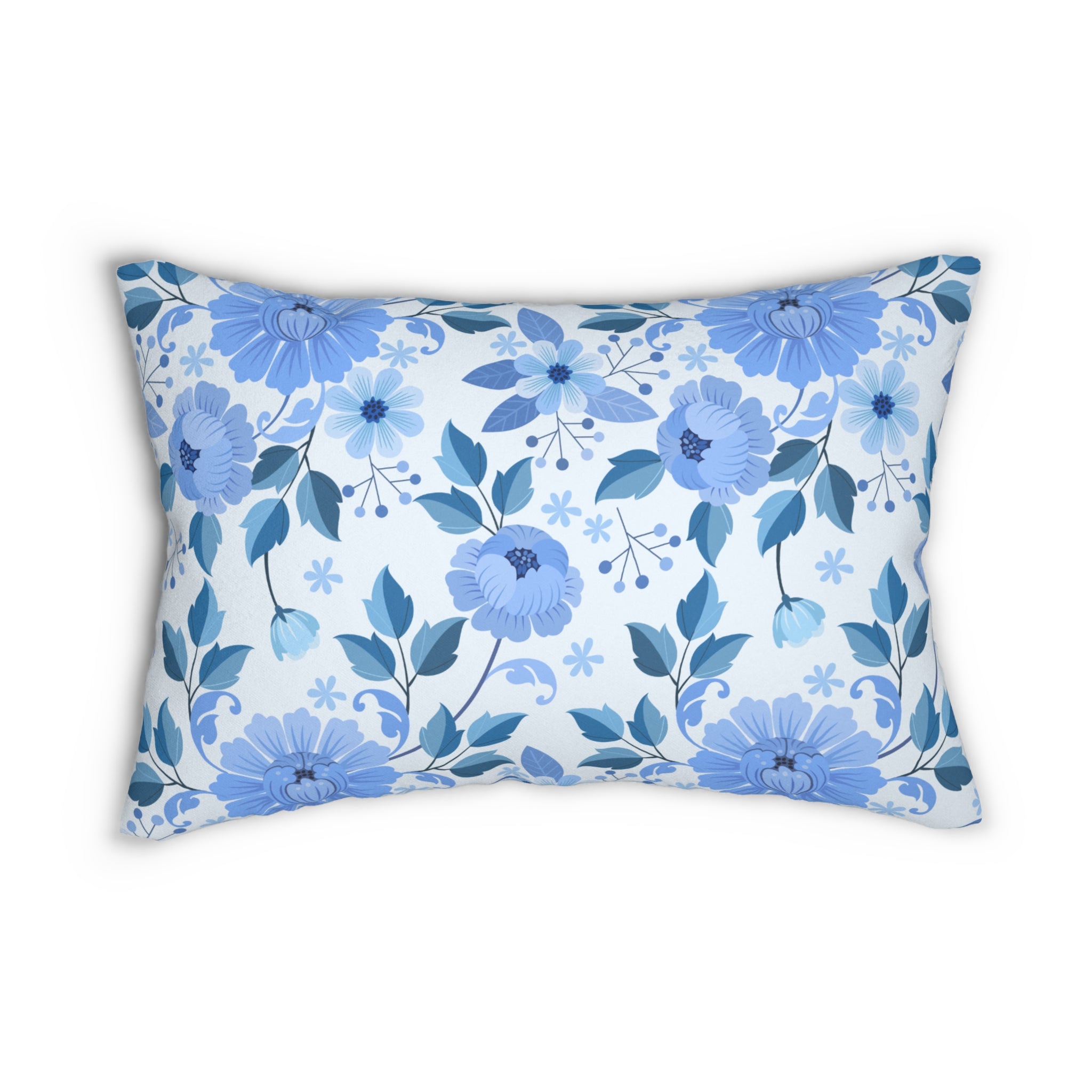 Lounge Pillow, Throw Pillow with Fillers/Insert (Single Piece) : Floral Blue