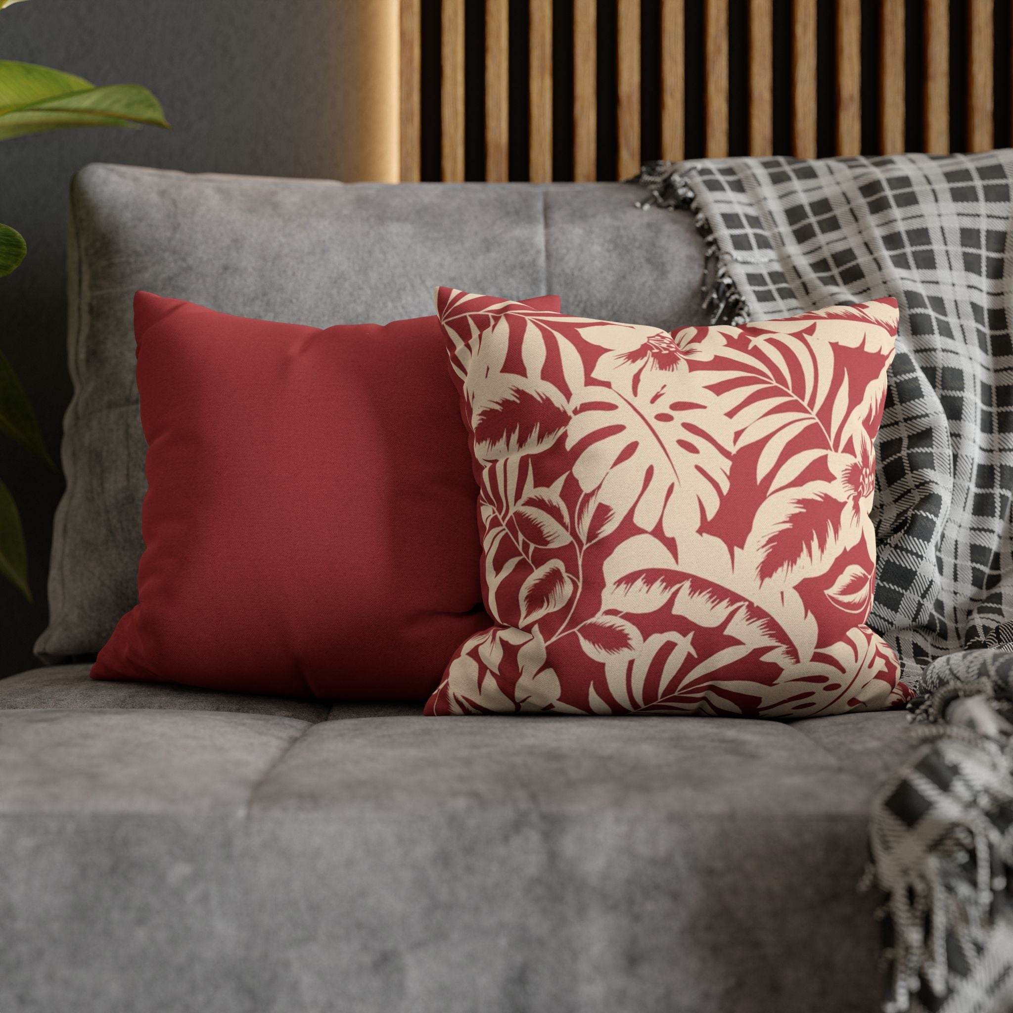 Cushion Cover, Throw pillow Case for Couch (Single Piece) : Vermillion Red - SnugLiving