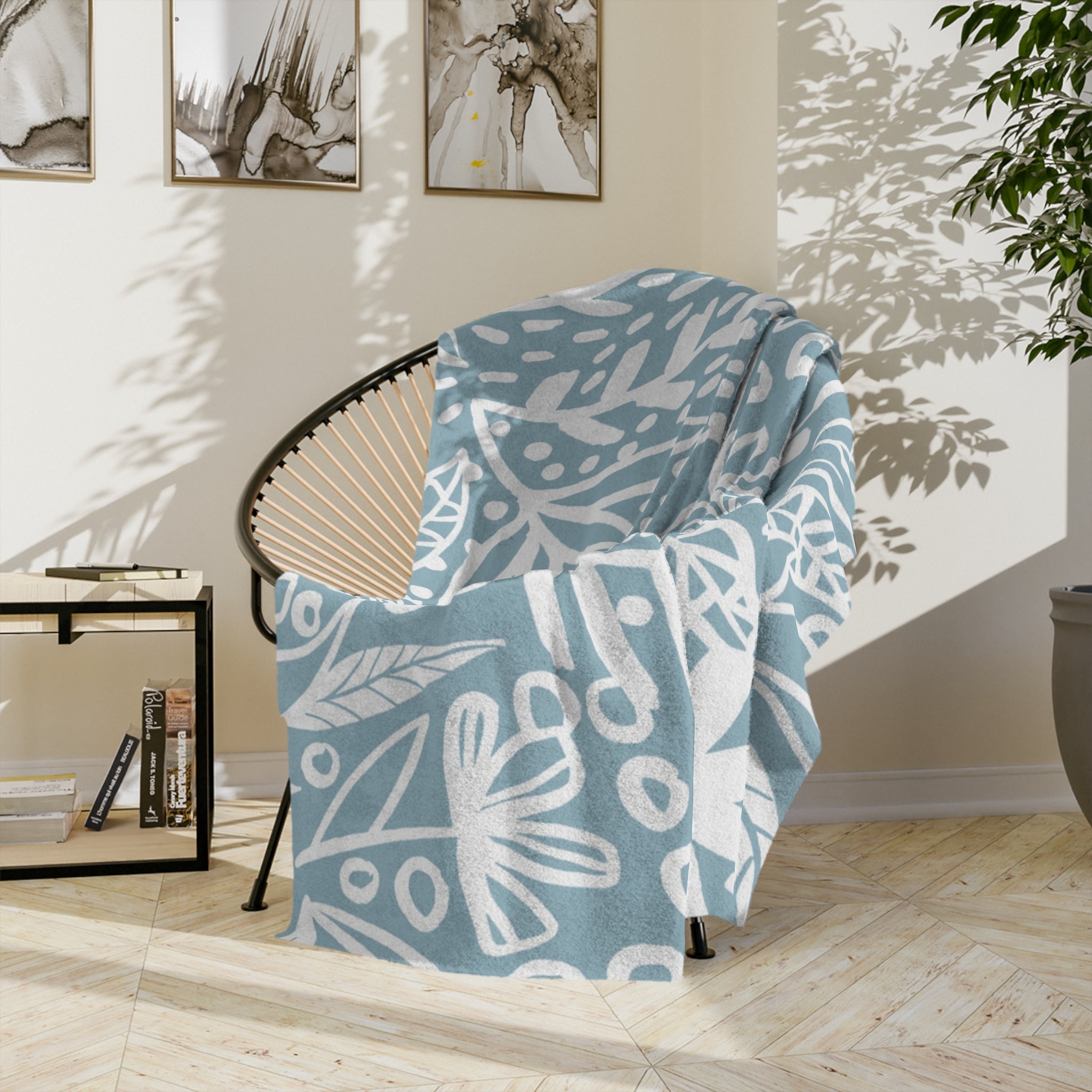 Microfiber Blanket | Soft Throw for Home Decor - Light Azure