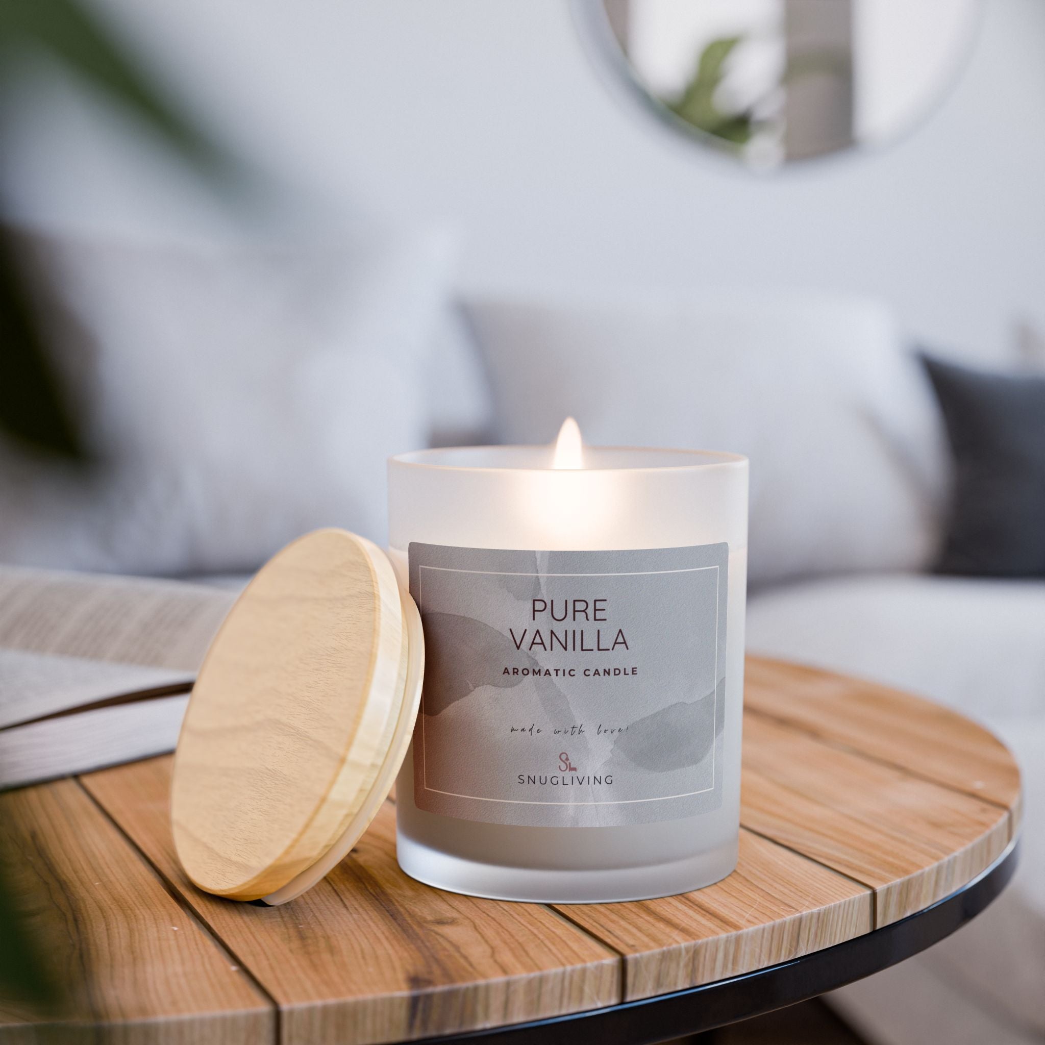 SnugLiving Aromatic/Scented Glass Candle, 11oz : Pure Vanilla
