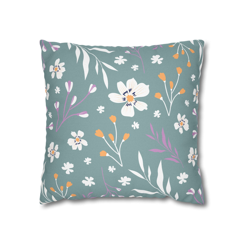 Two Way Cushion Cover, Throw pillow Case for Couch (Single Piece) : Grey Cyan