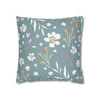 Two Way Cushion Cover, Throw pillow Case for Couch (Single Piece) : Grey Cyan - SnugLiving