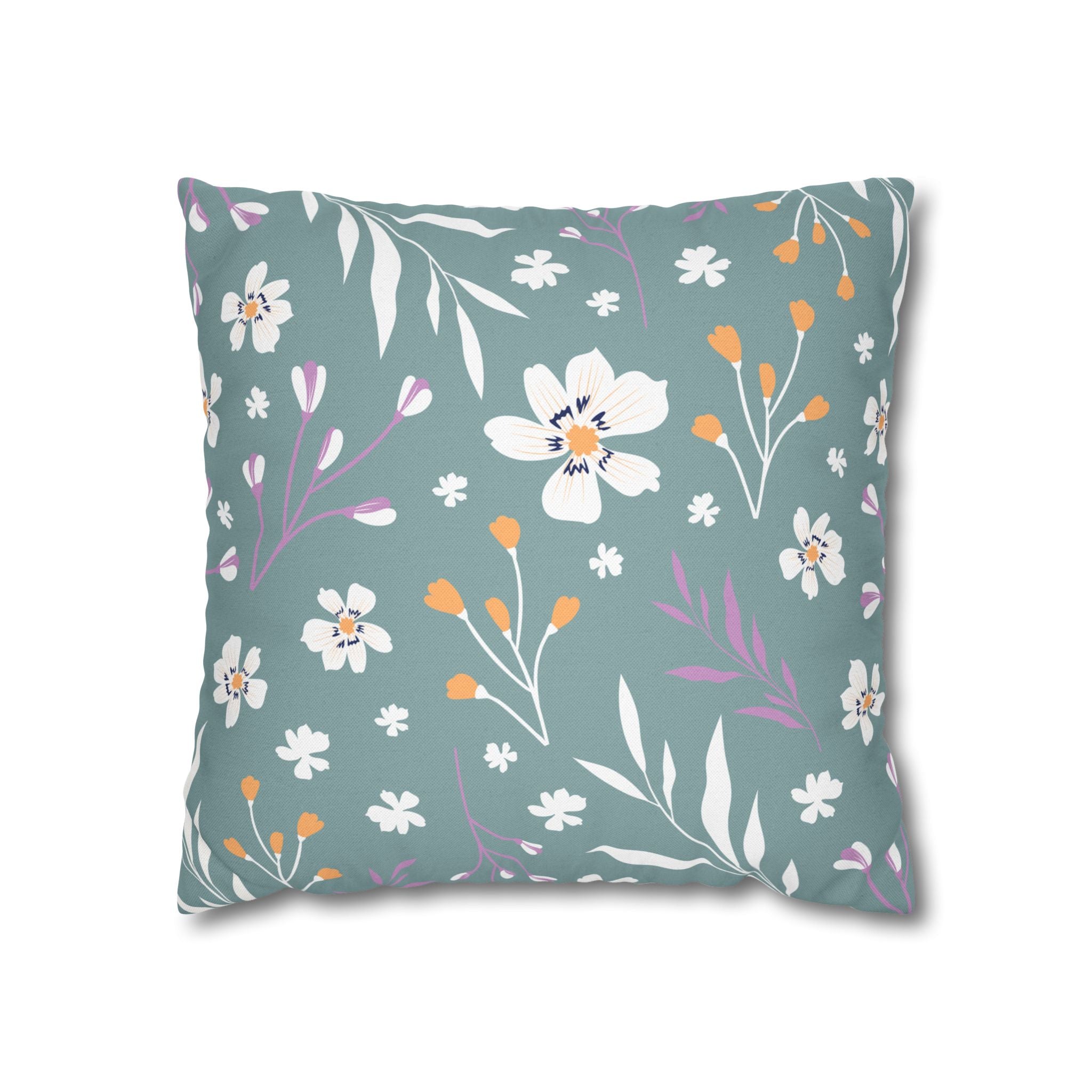 Two Way Cushion Cover, Throw pillow Case for Couch (Single Piece) : Grey Cyan