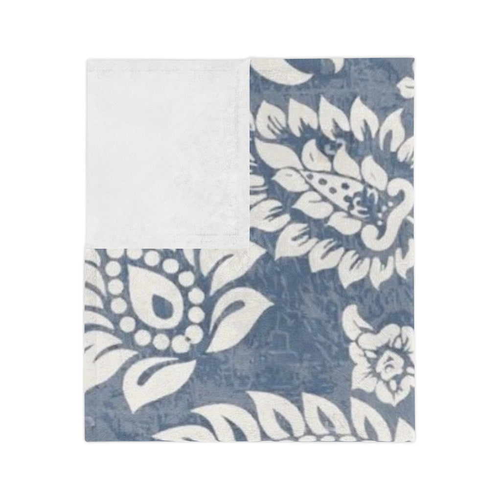 Microfiber Blanket | Soft Throw for Home Decor - Blue & White Floral