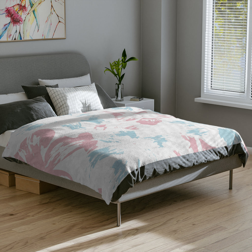 Microfiber Blanket | Soft Throw for Home Decor - Blue,White & Pink