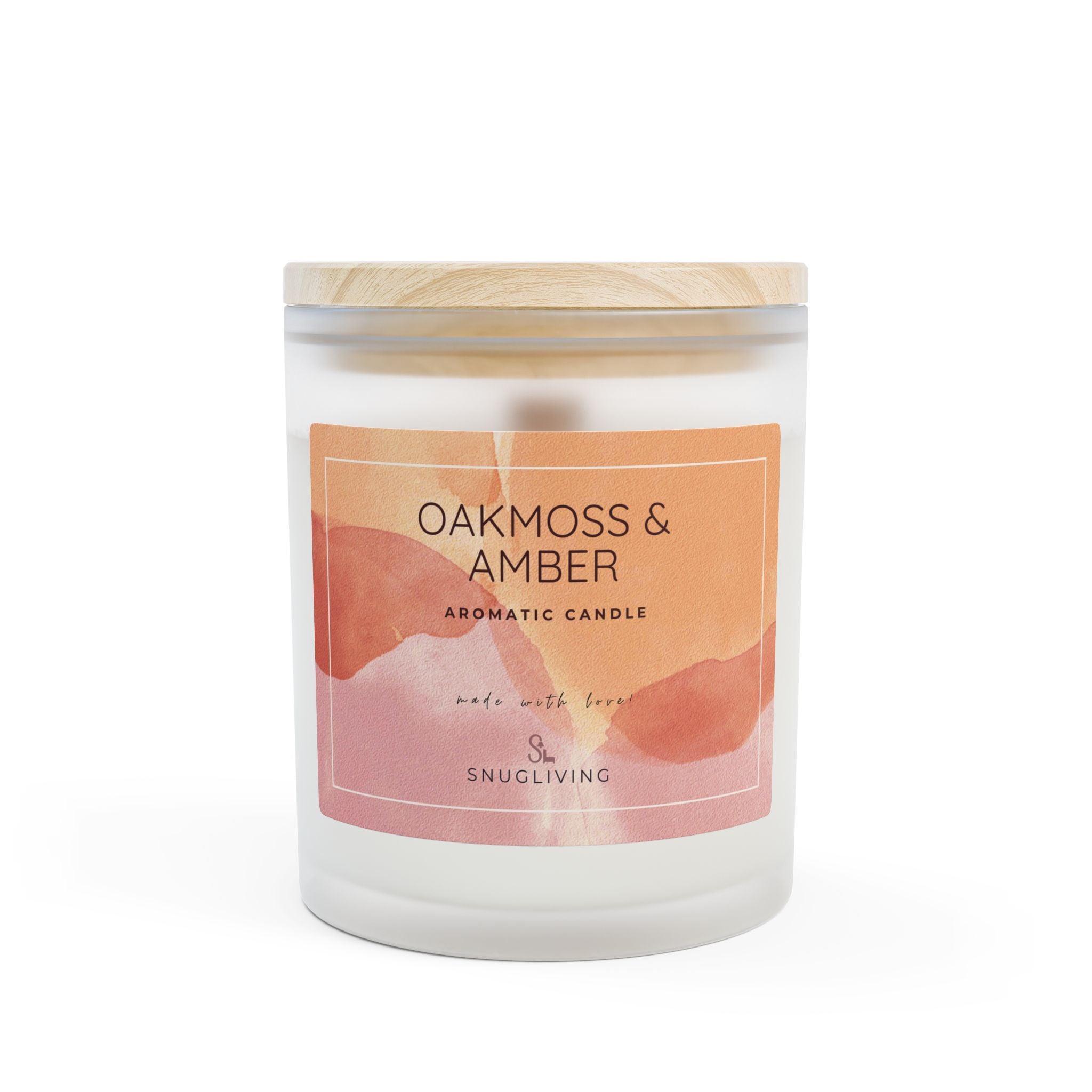 SnugLiving  Aromatic/Scented Glass Candle, 11oz : Oakmoss & Amber