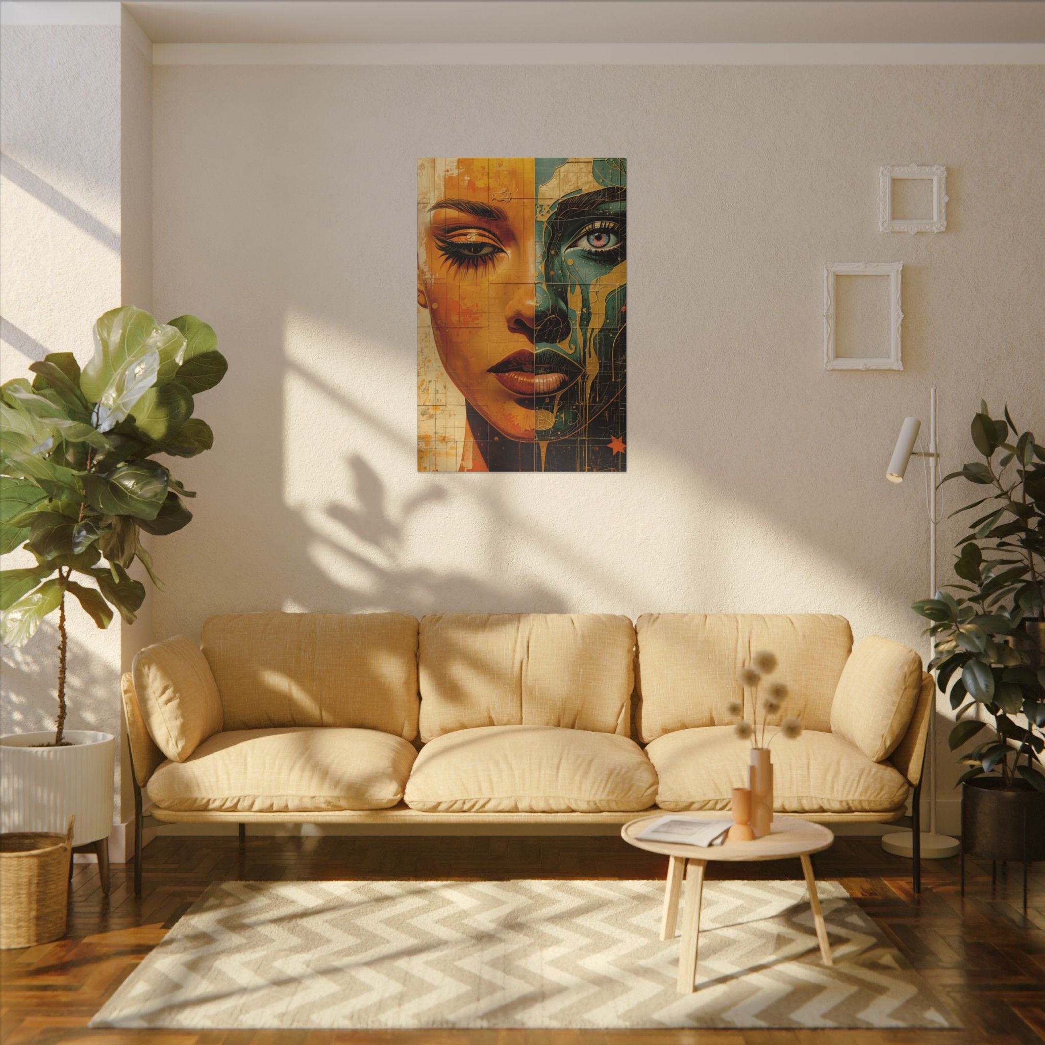 Premium Eco-Friendly Canvas Wall Art for Home Decor | Dual Face Abstract Portrait