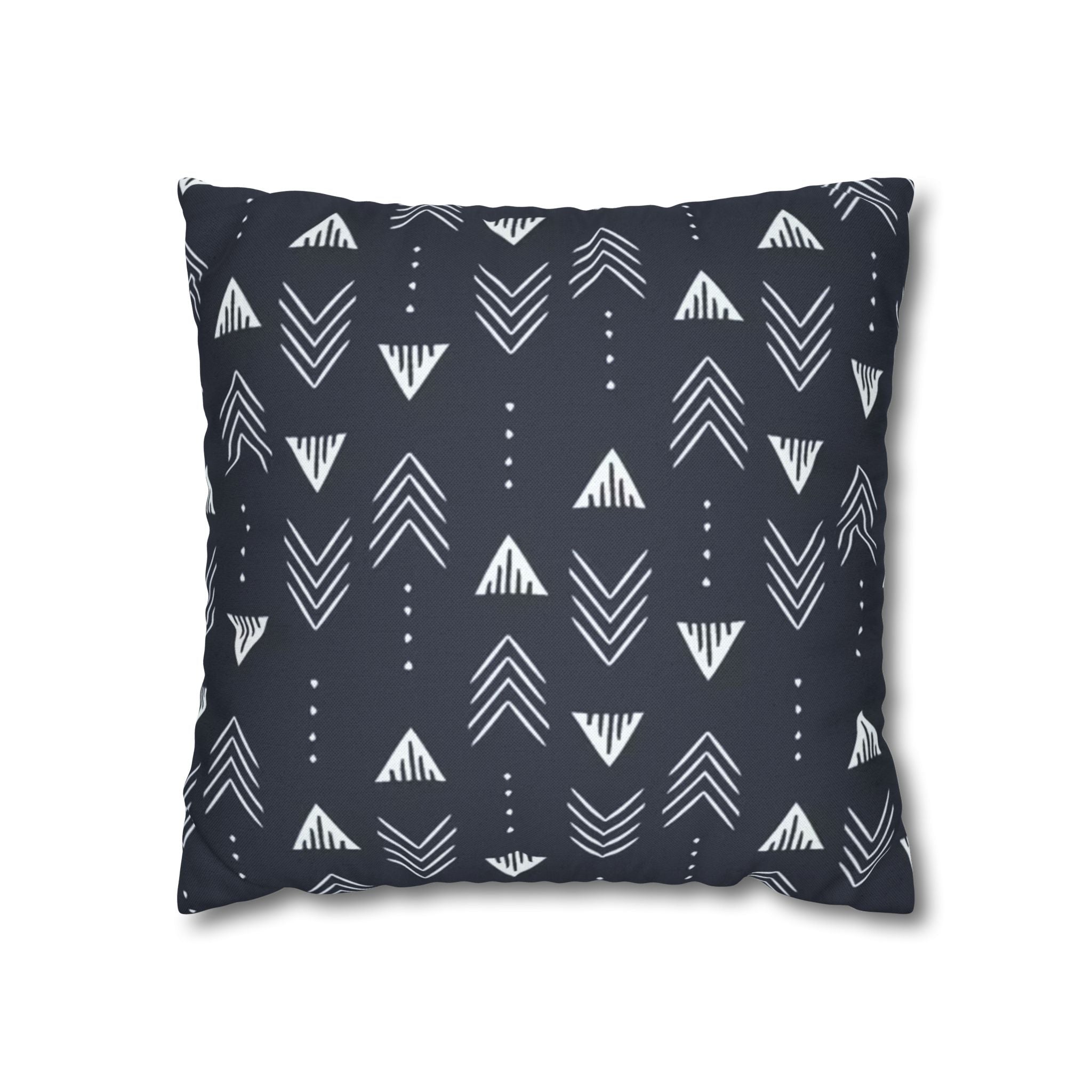 Cushion Cover, Throw pillow Case for Couch ( Single Piece) : Navy Mudcloth Arrow - SnugLiving