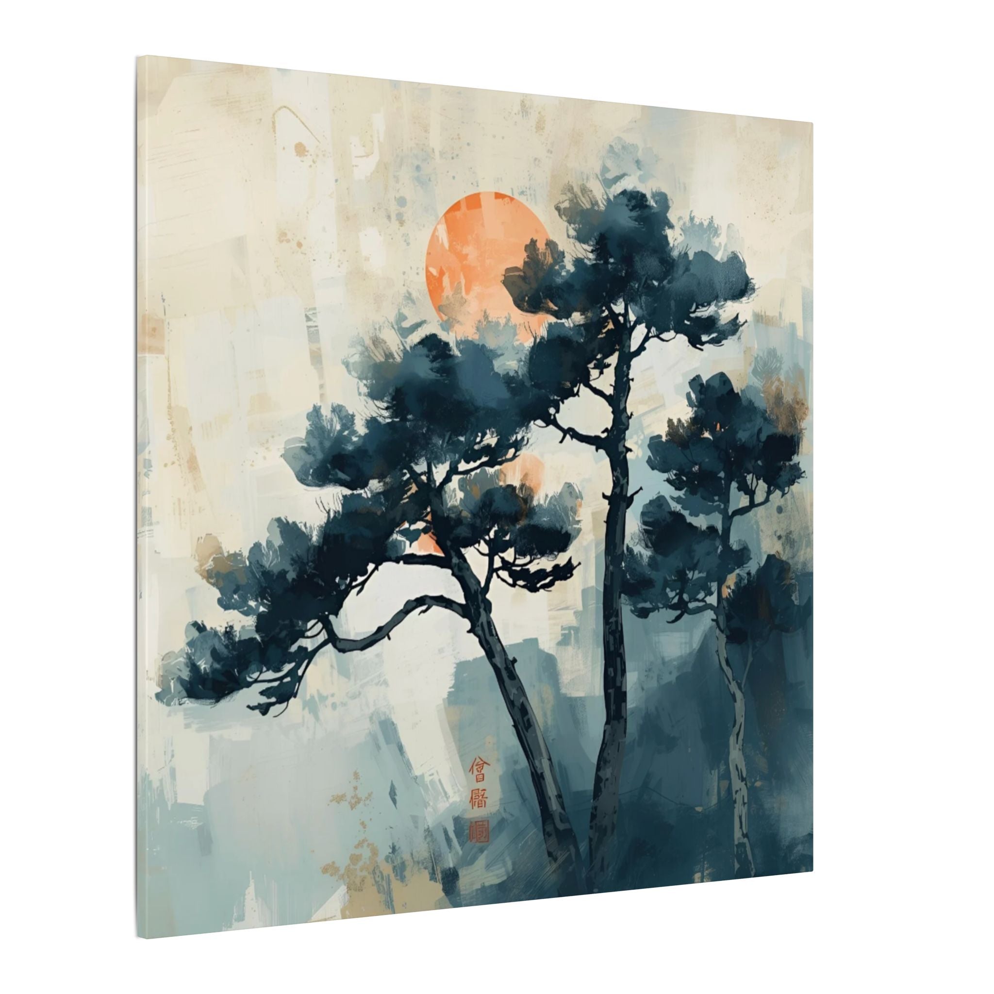 Watercolor House Canvas Art for. Home Decor : Serene Sunset Pine Tree Canvas Wall Art